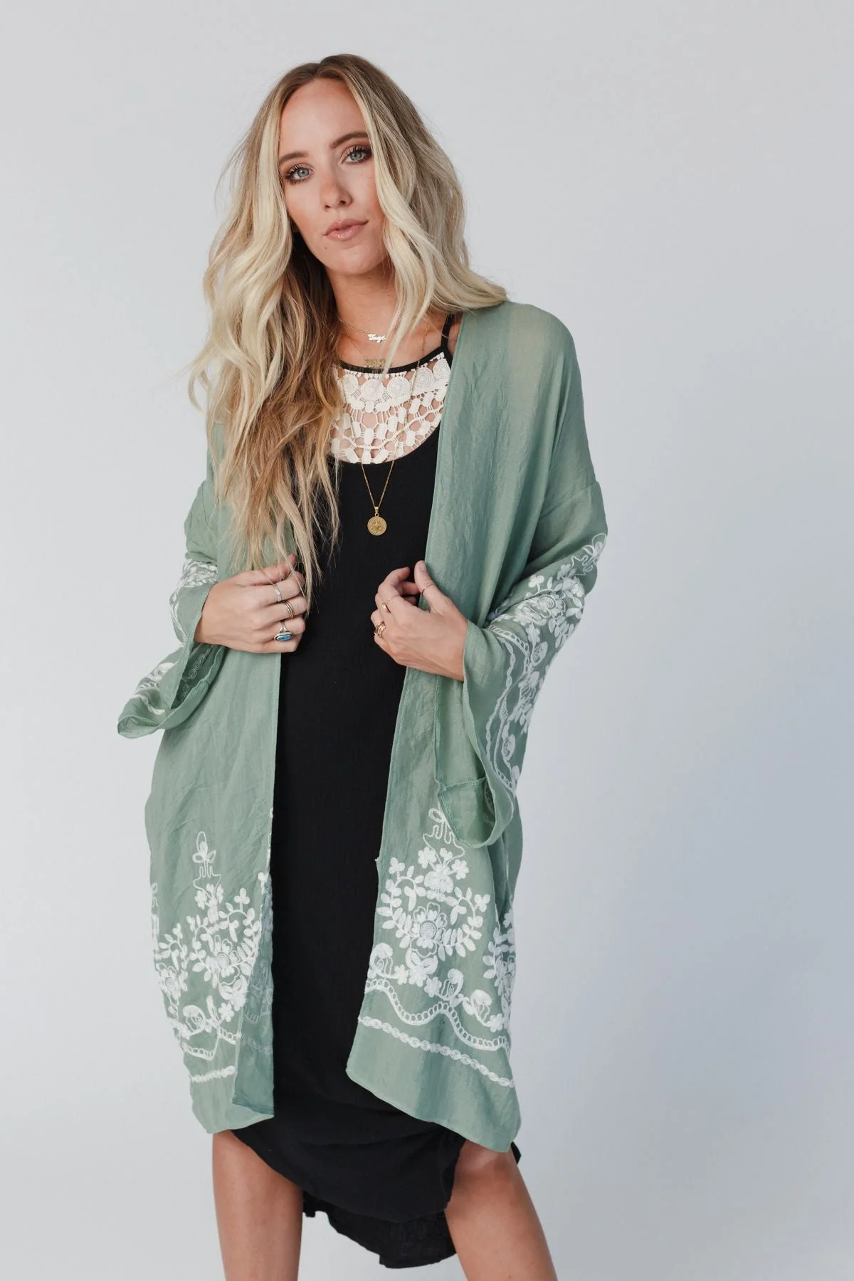 Mazin Floral Kimono - Sage - Pre Order - Image 2
