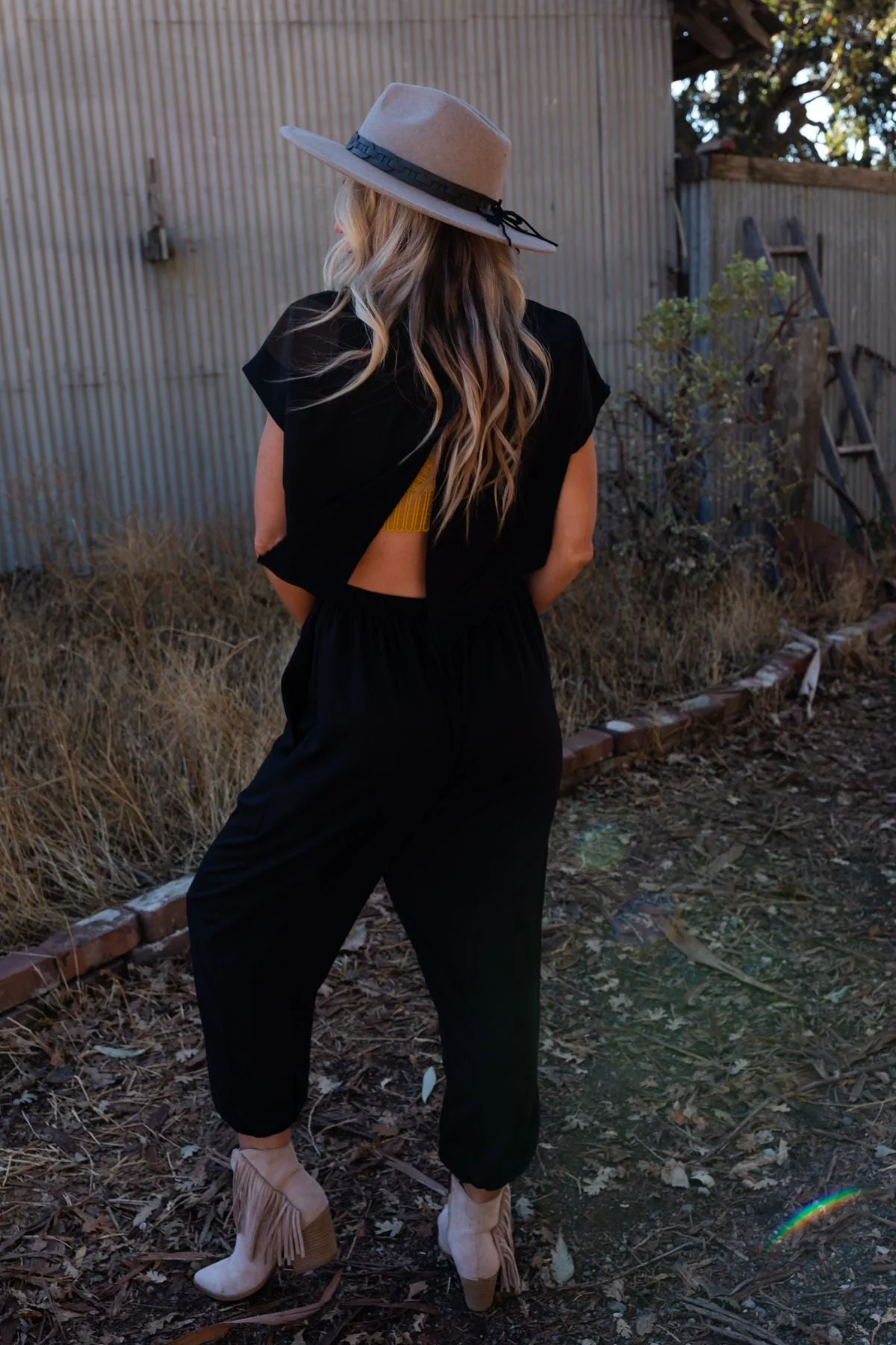 The Nest Midsummer Morocco Open Back Jumpsuit - Black - Image 9