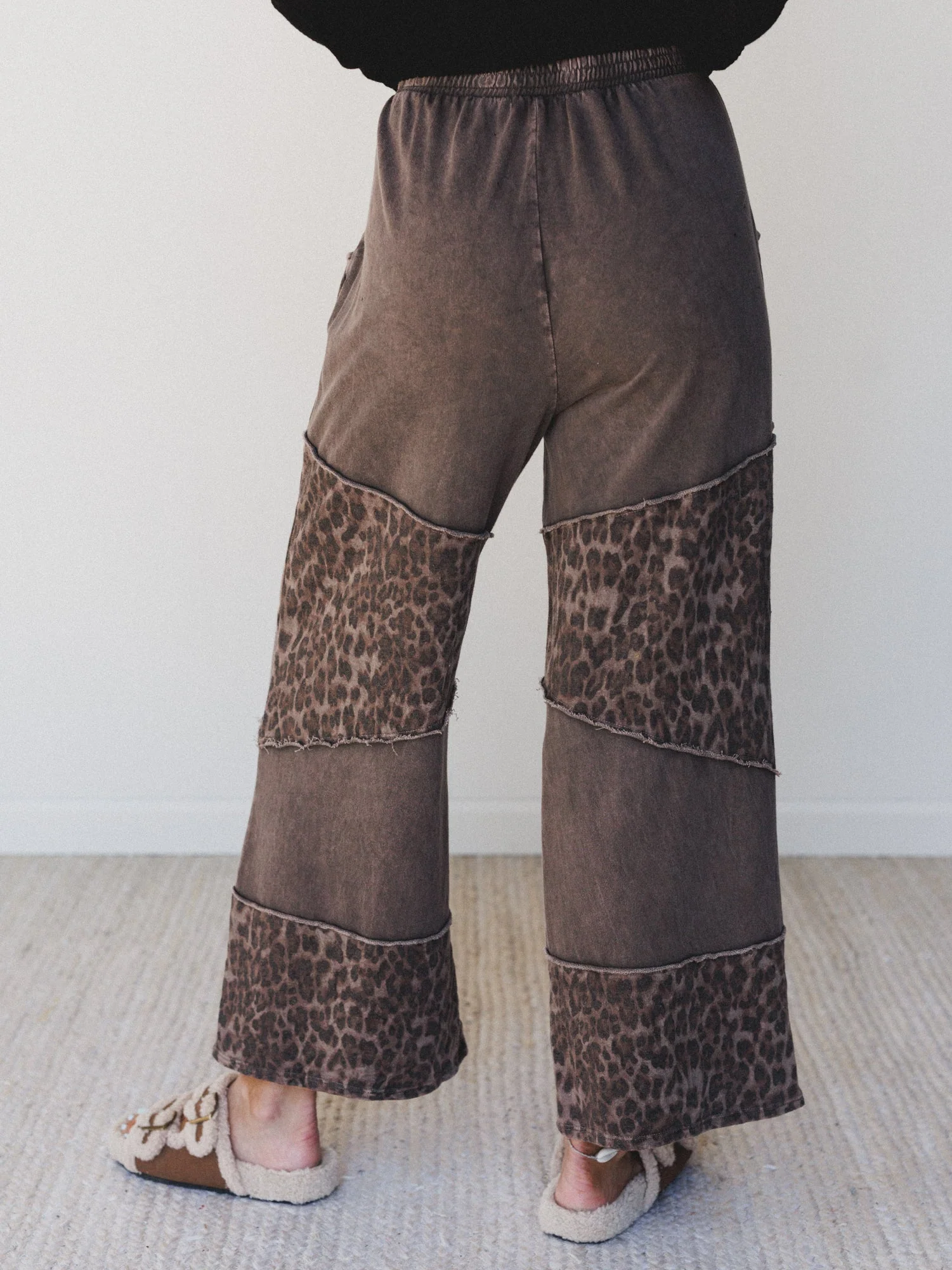 Milana Leopard Print Wide Leg Pants - Brown - Image 5