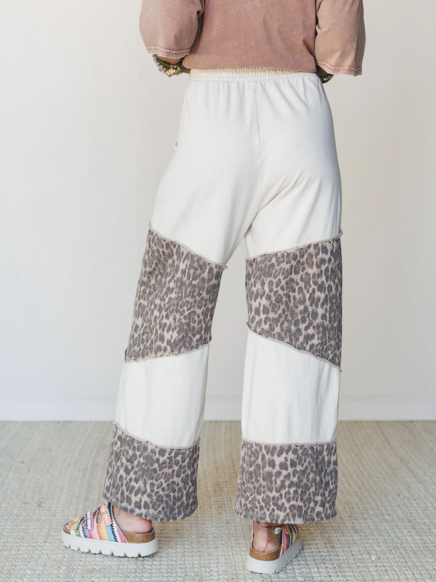 Milana Leopard Print Wide Leg Pants - Natural - Image 4