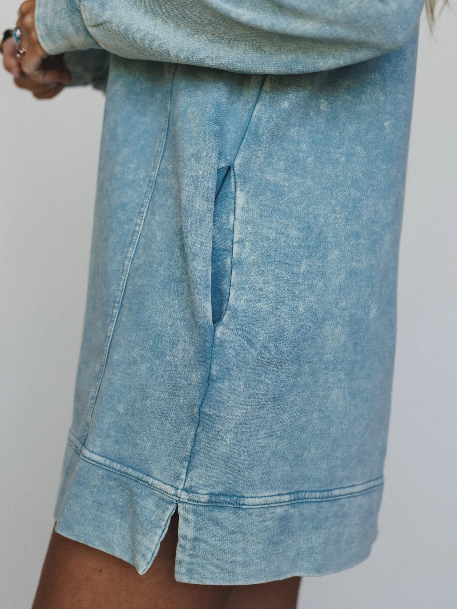 Mission Cozy Sweatshirt Dress - Ash Blue - Image 4