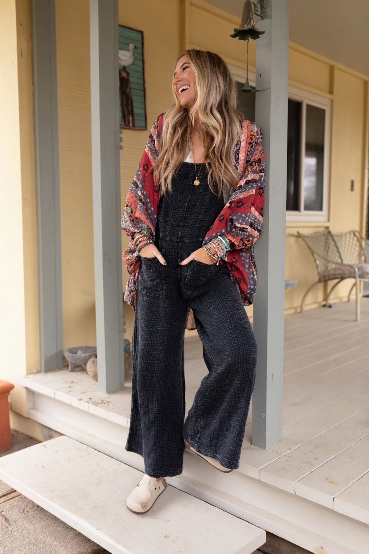 Molly Tie Back Overalls - Black - Image 5