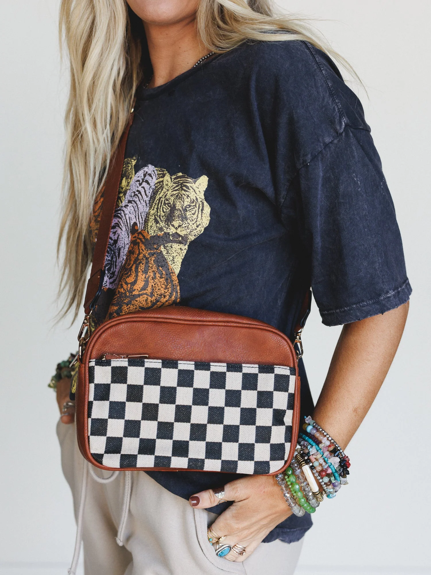 Mood Checker Crossbody Bag - Camel - Image 5