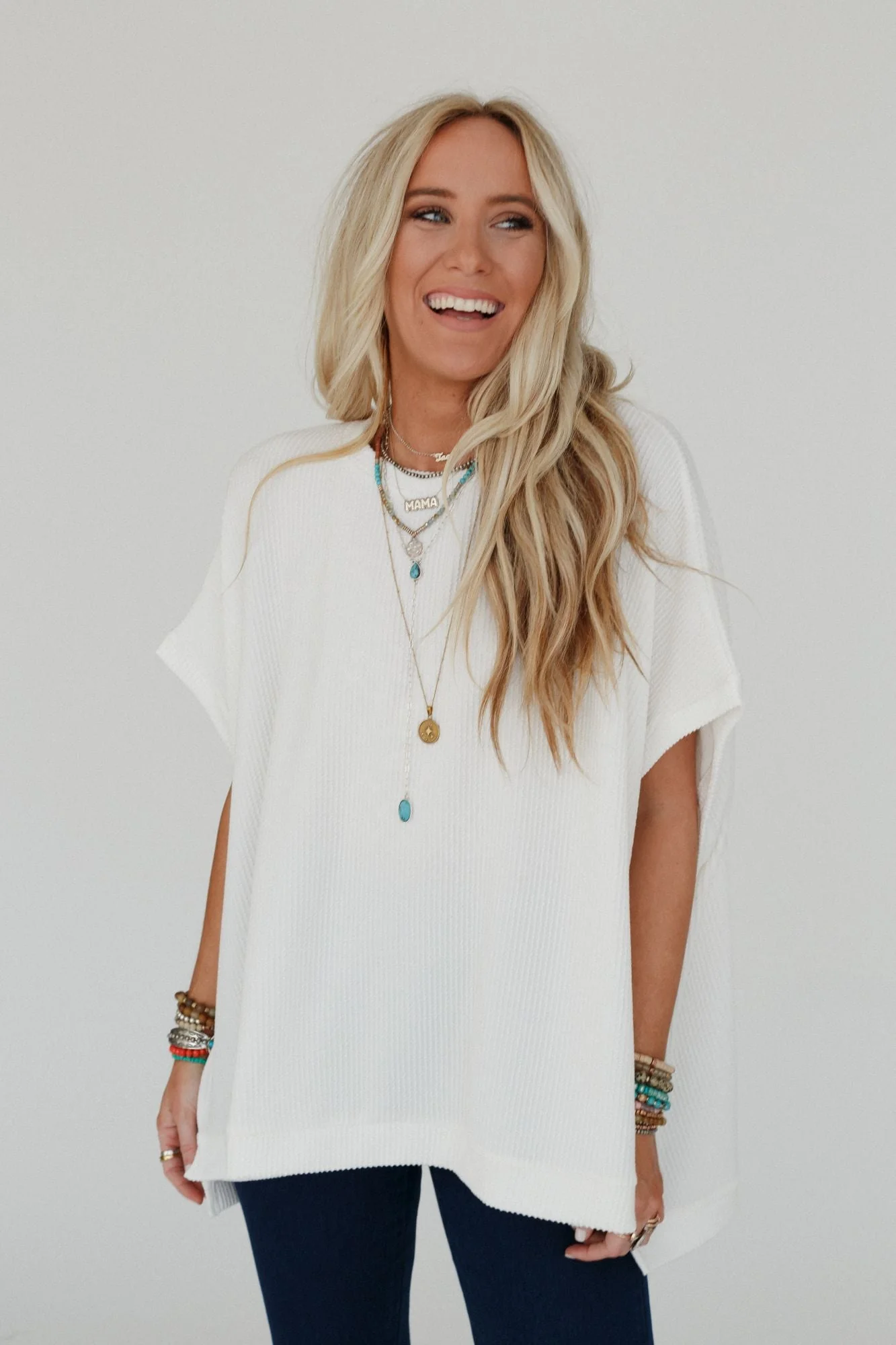 The Nest Moon Glow Texture Knit Top - Off White - Pre Order - Image 4