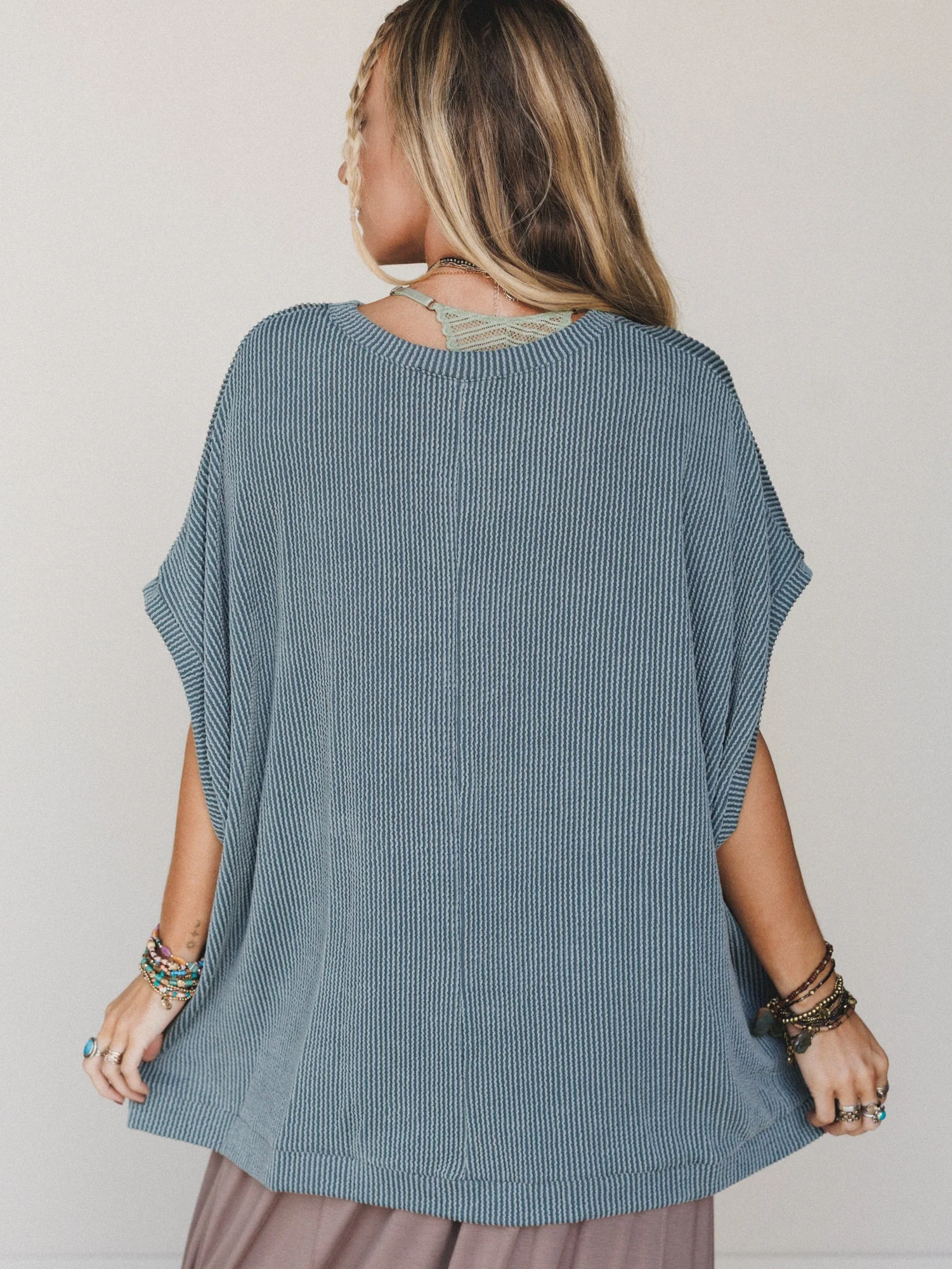 The Nest Moon Glow Texture Knit Top - Seafoam - Image 7