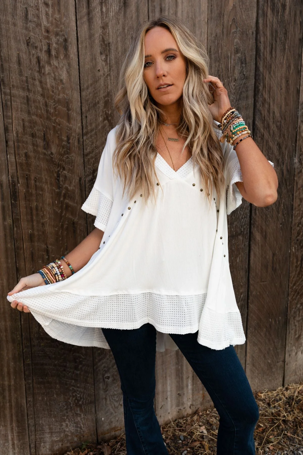 More Than Meets The Eye Tunic Top - Ivory - Image 3