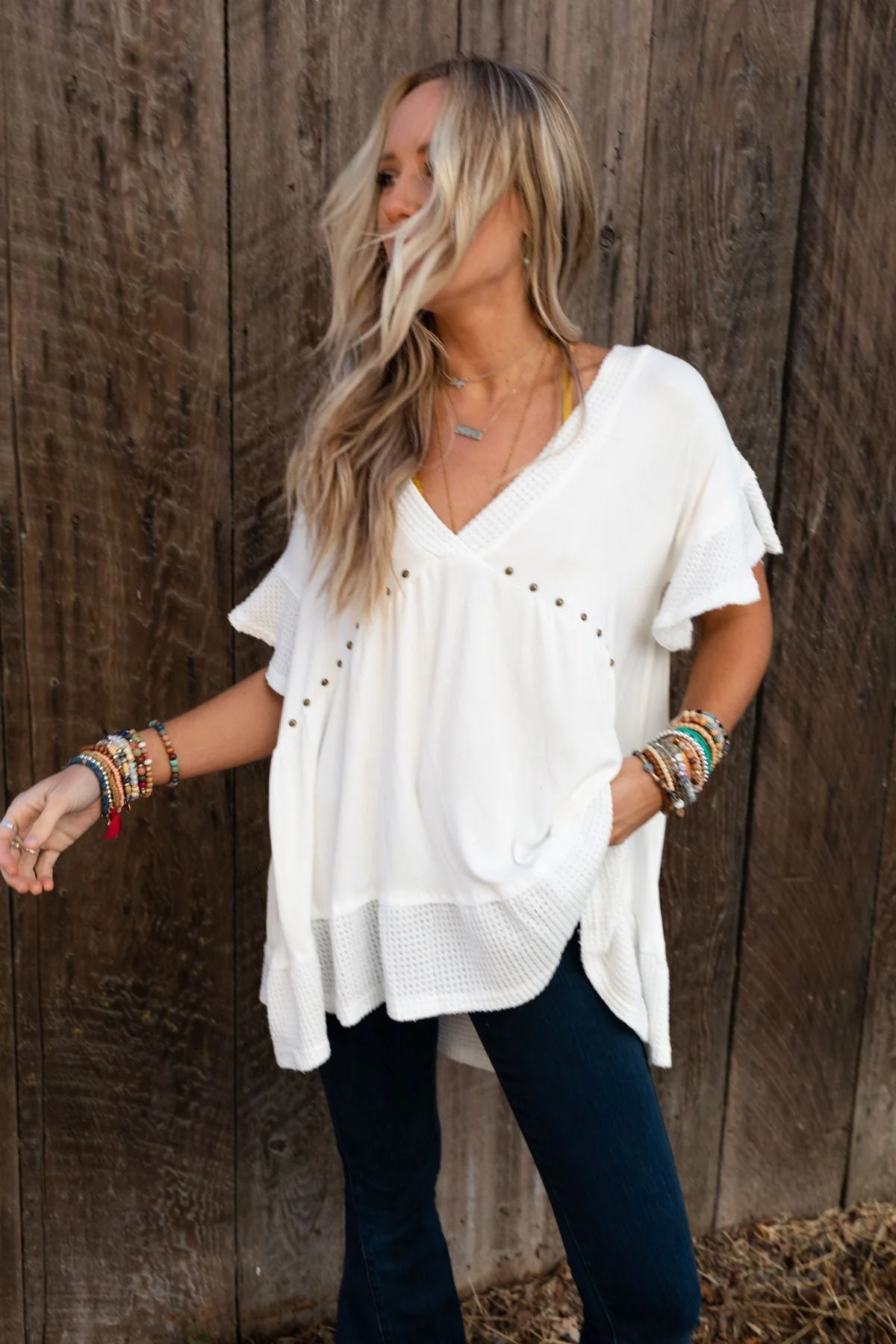 More Than Meets The Eye Tunic Top - Ivory - Image 4