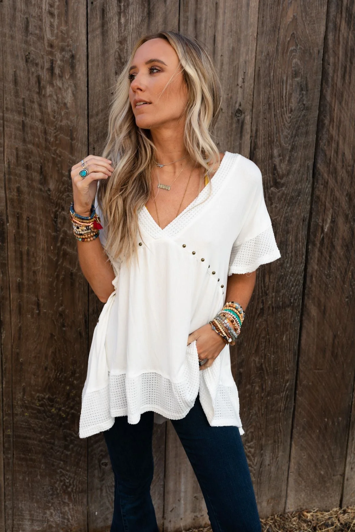 More Than Meets The Eye Tunic Top - Ivory - Image 5