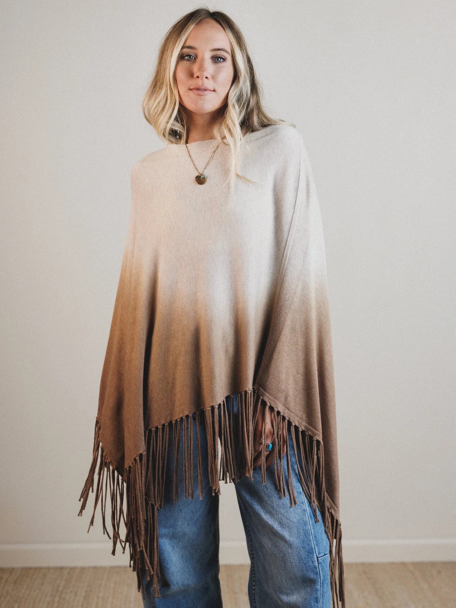 Mountain Song Poncho - Heather Petal Woodsmoke - Image 2