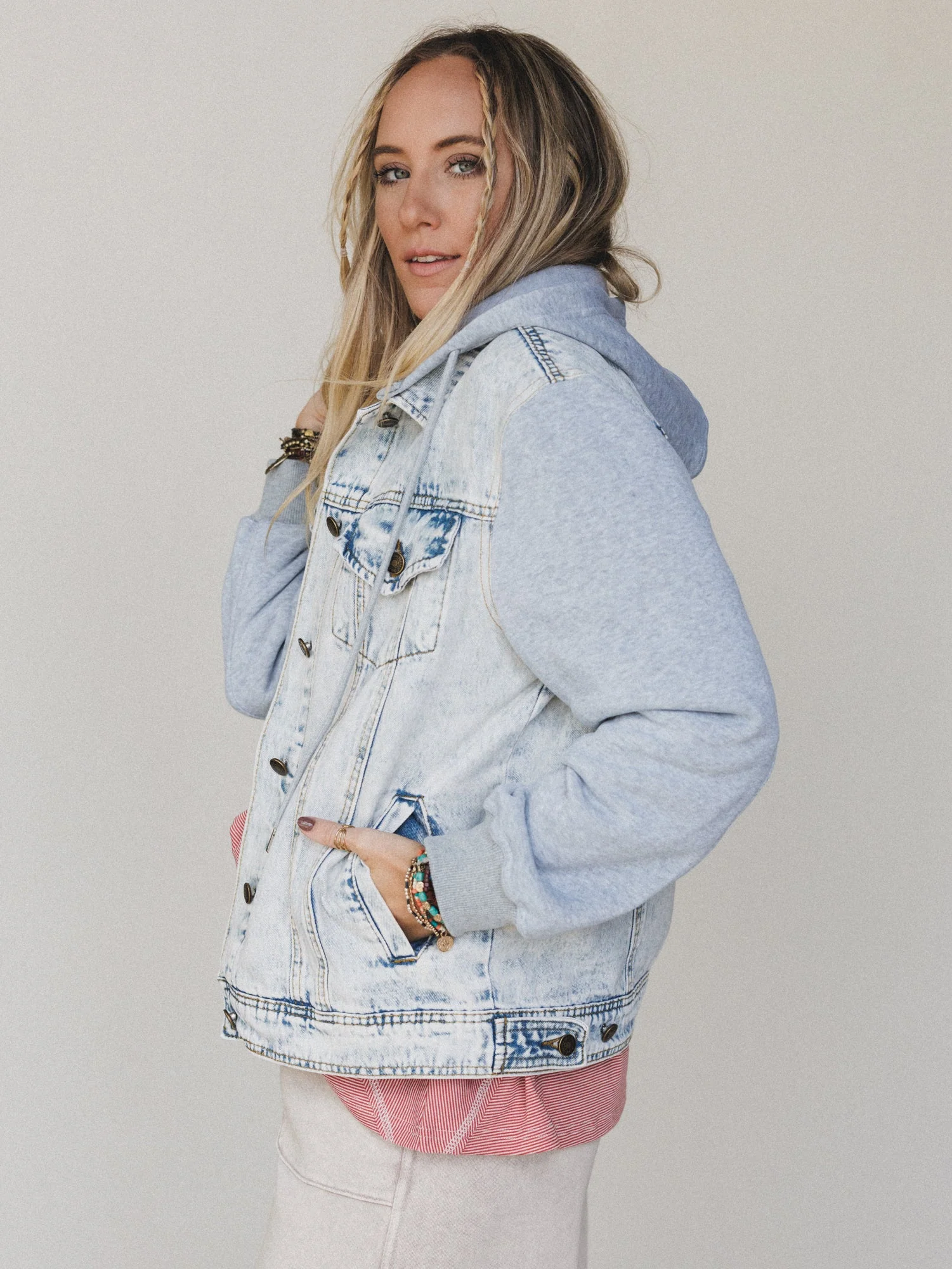 The Nest My Boyfriends Denim Jacket - Blue Light Wash - Pre Order - Image 3