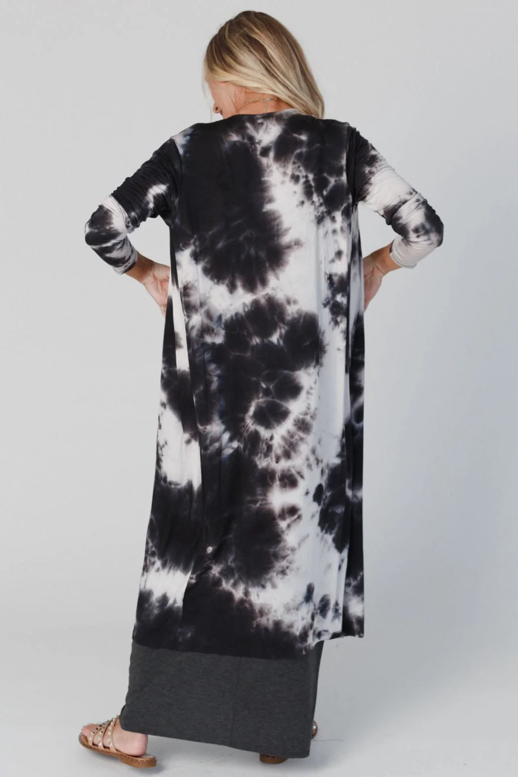 My Go To Duster Cardigan - Black Tie Dye - Image 3