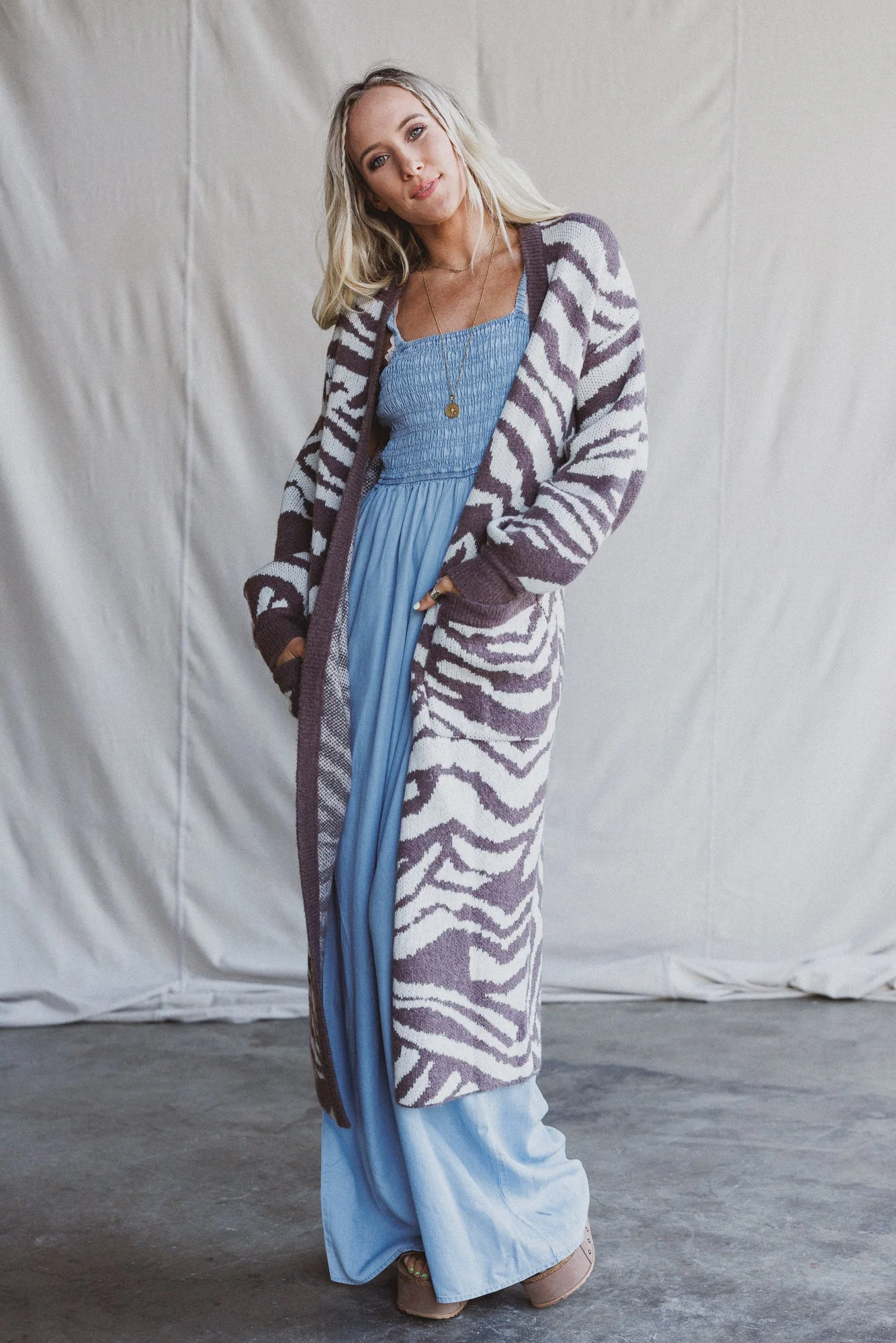 Nalani Animal Print Cardigan - Brown - Image 4