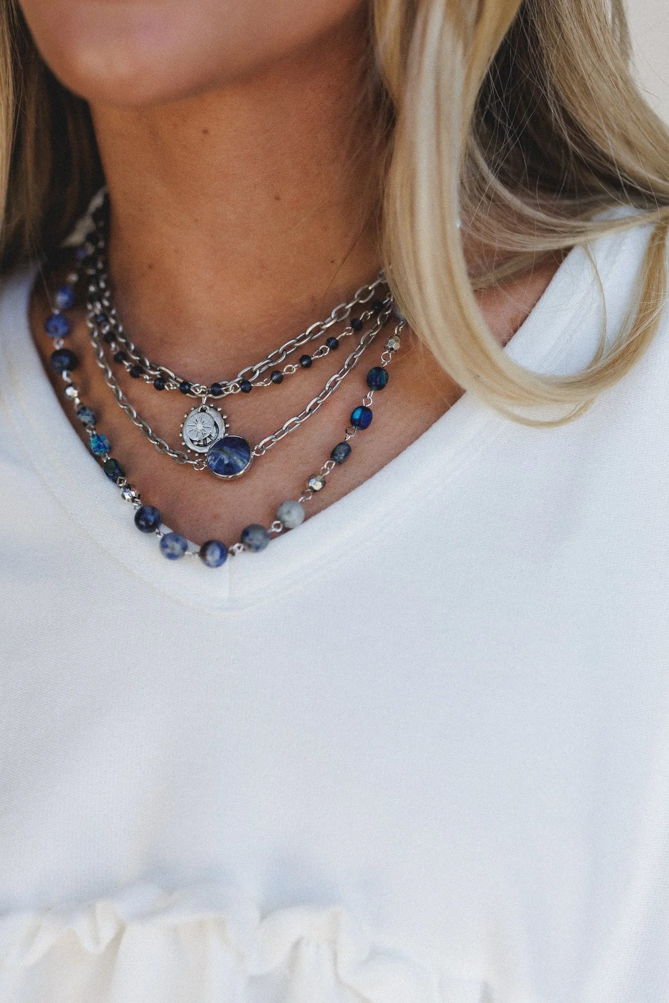 Turquoise Cascade Necklace - Blue Multi - Image 3
