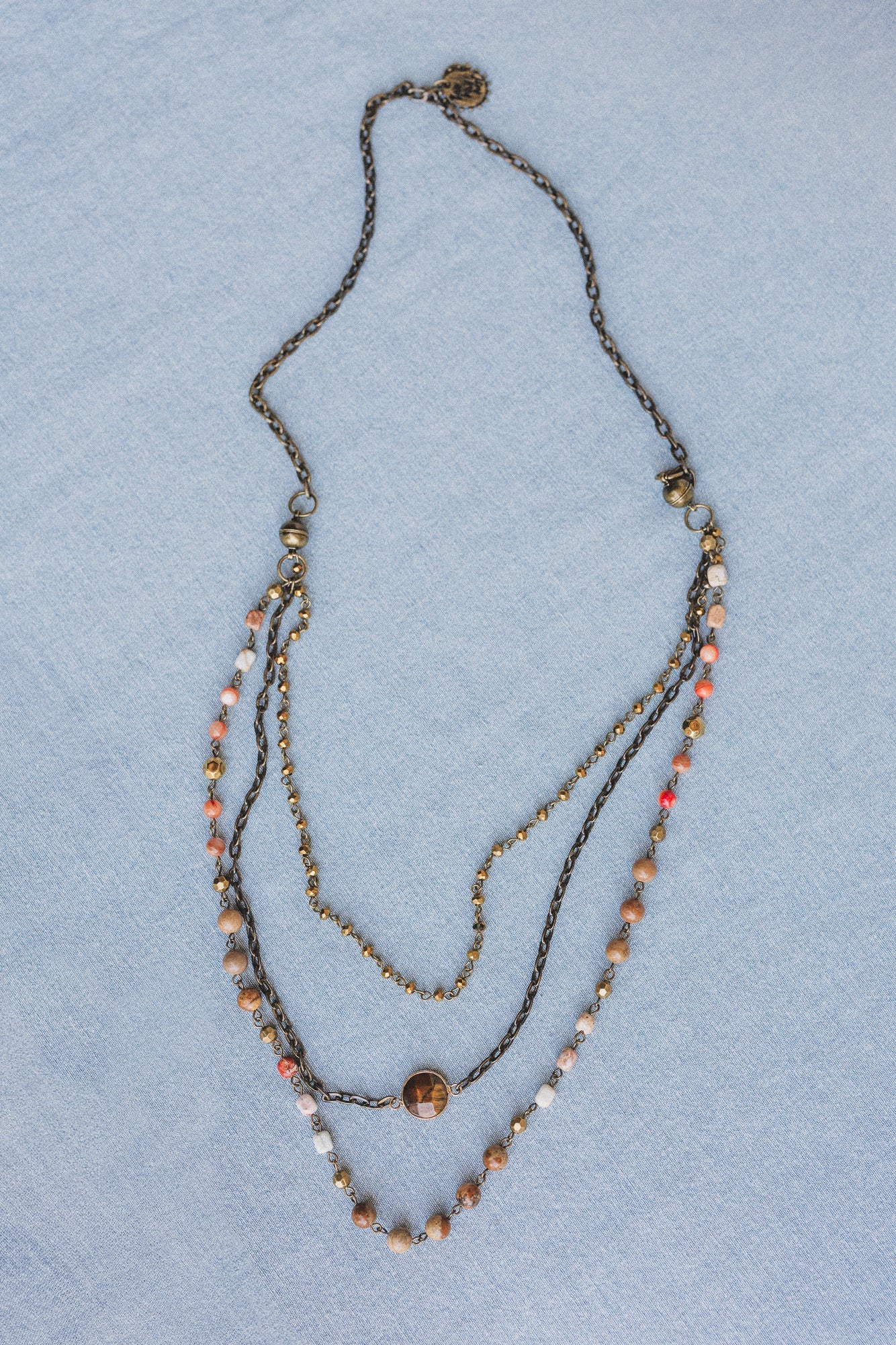 Turquoise Cascade Necklace - Coral Multi - Image 3