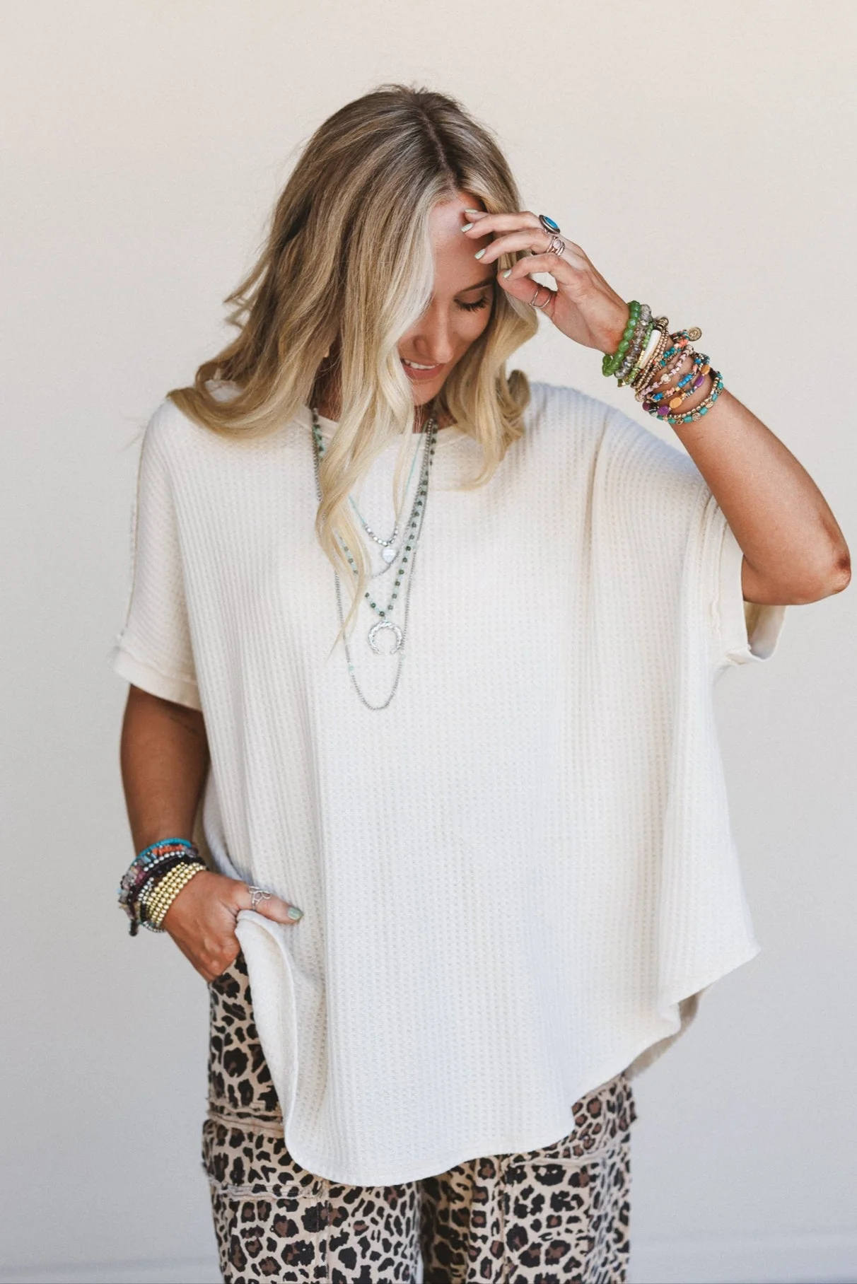 Next Stop Thermal Knit Top - Khaki - Pre Order