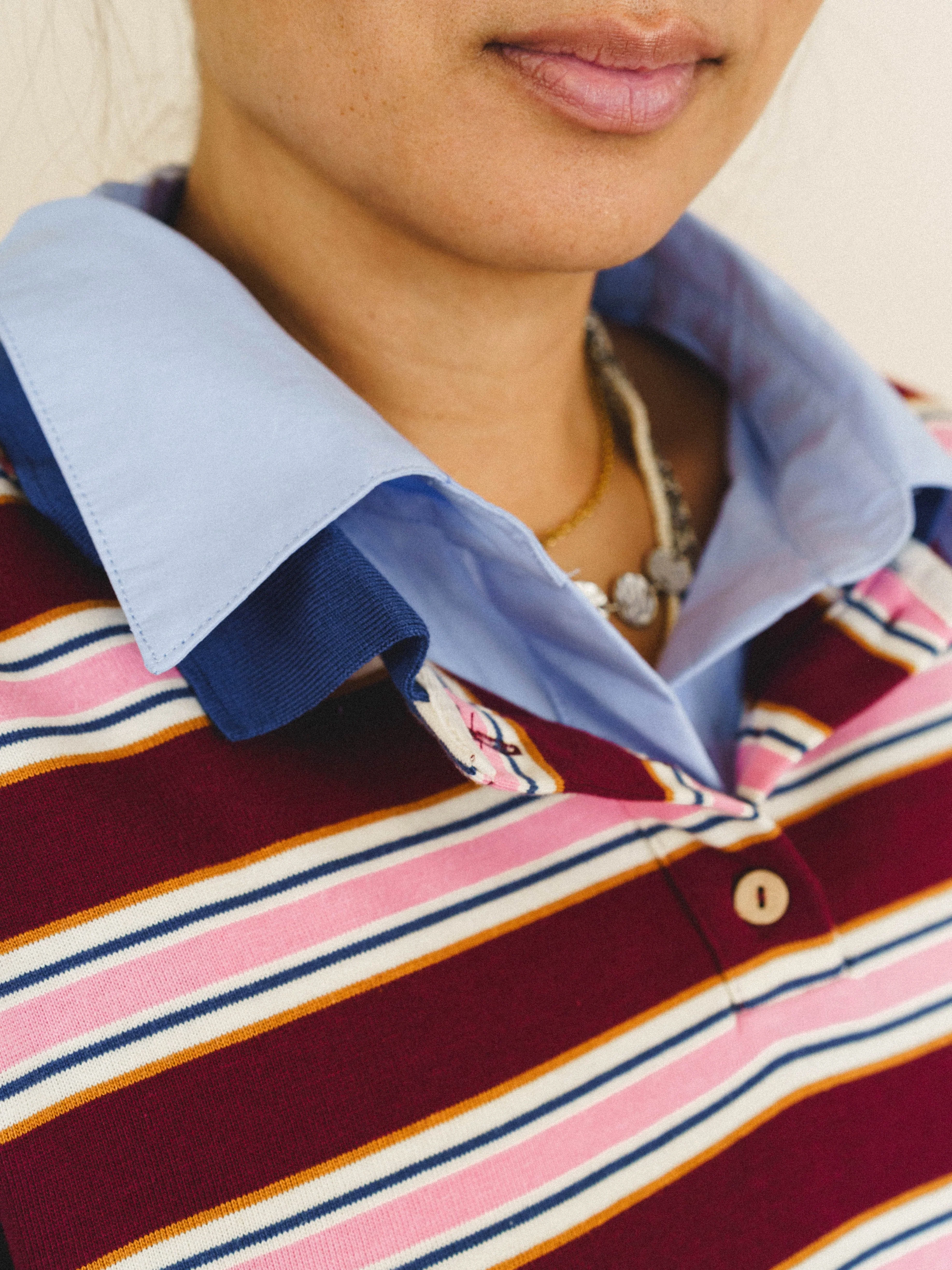 Nichelle Stripe Top - Wine Pink - Image 2