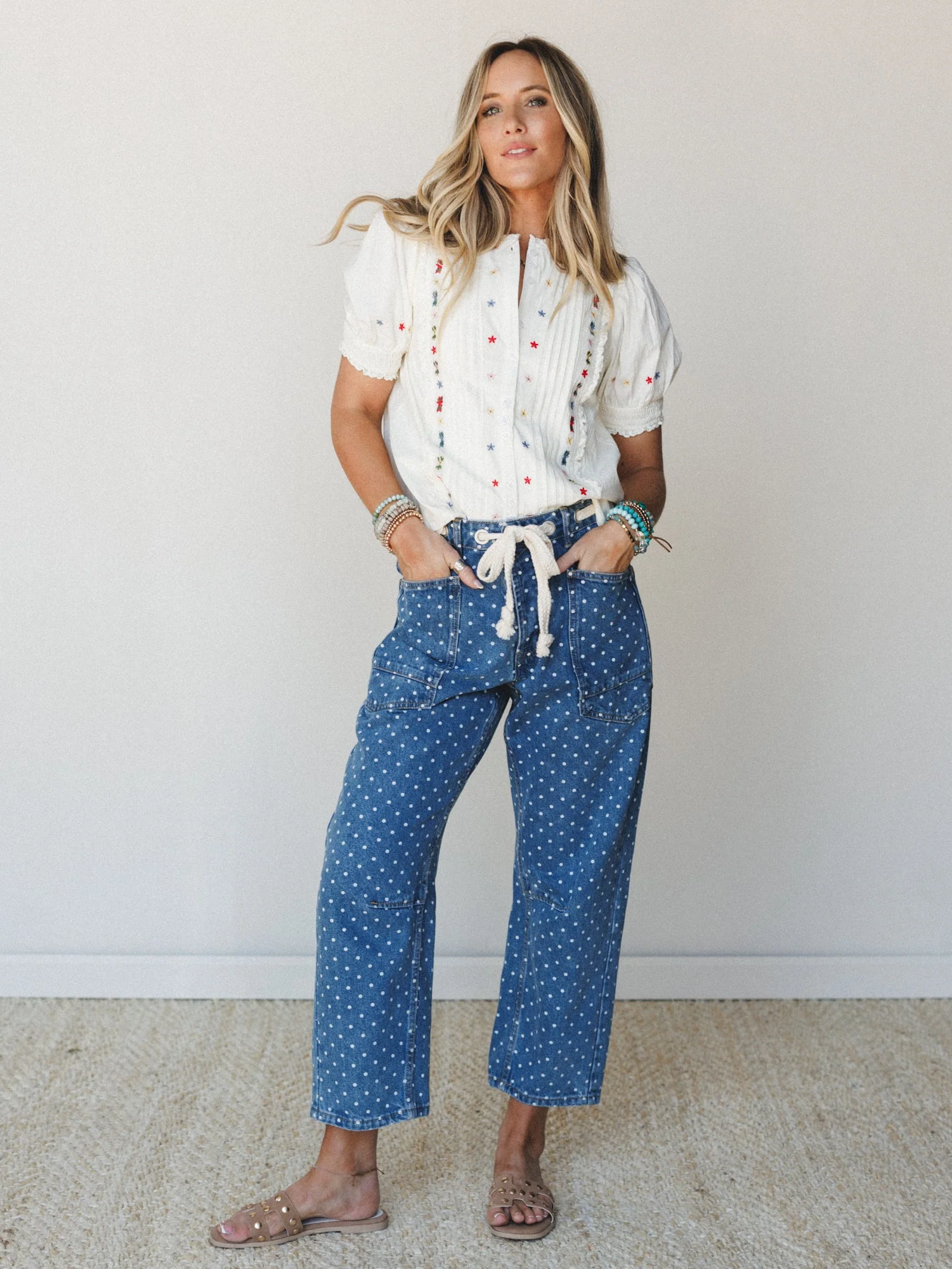 Nina Polka Dot Jeans - Denim - Image 4