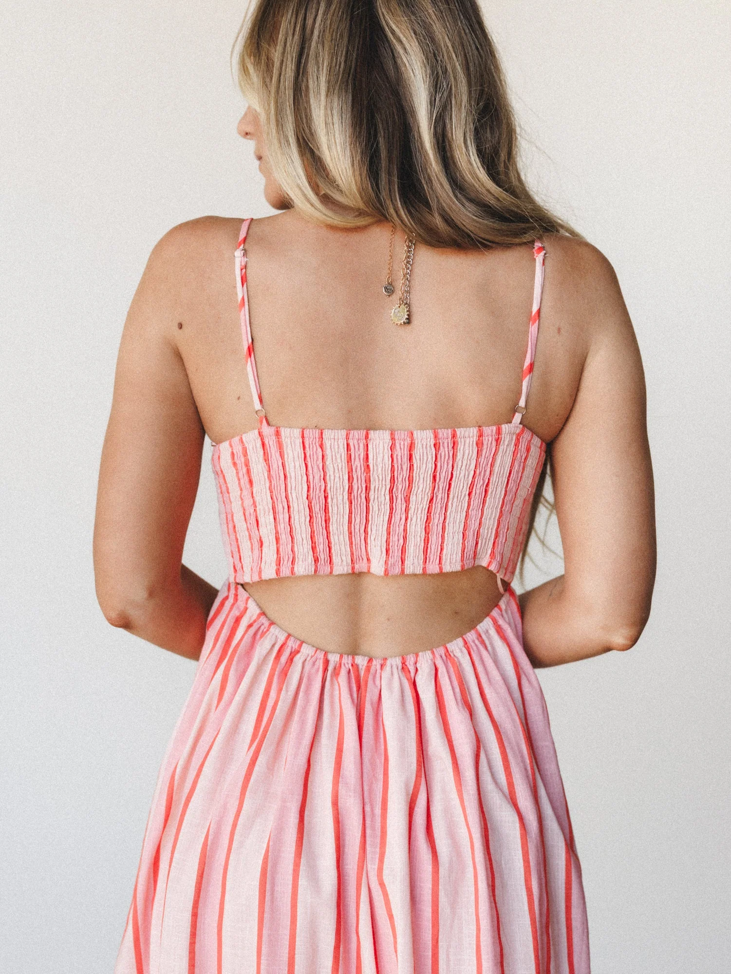 Nina Striped Dress - Blush - Image 4