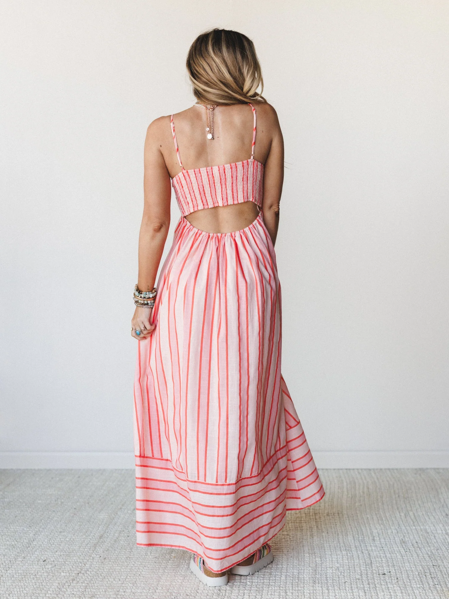 Nina Striped Dress - Blush - Image 6