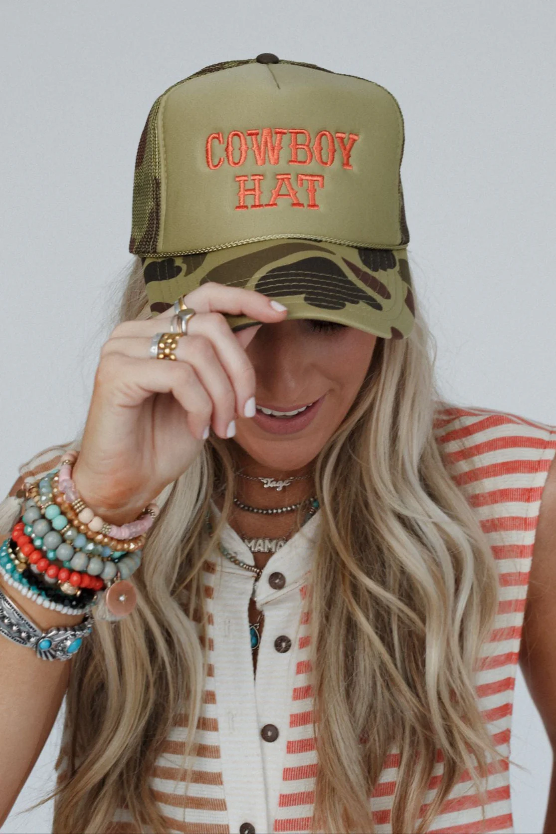 Not Your Cowboy Trucker Hat - Olive Camo