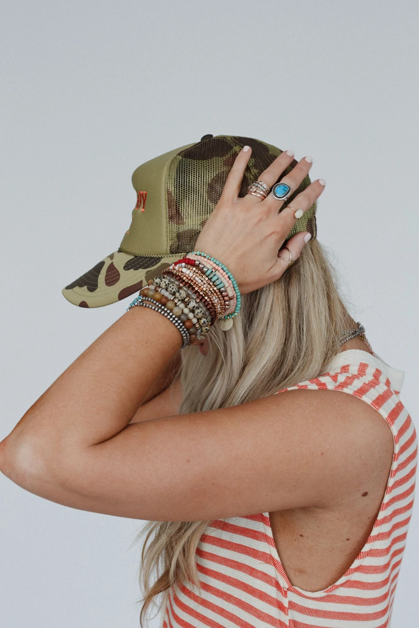 Not Your Cowboy Trucker Hat - Olive Camo - Image 5