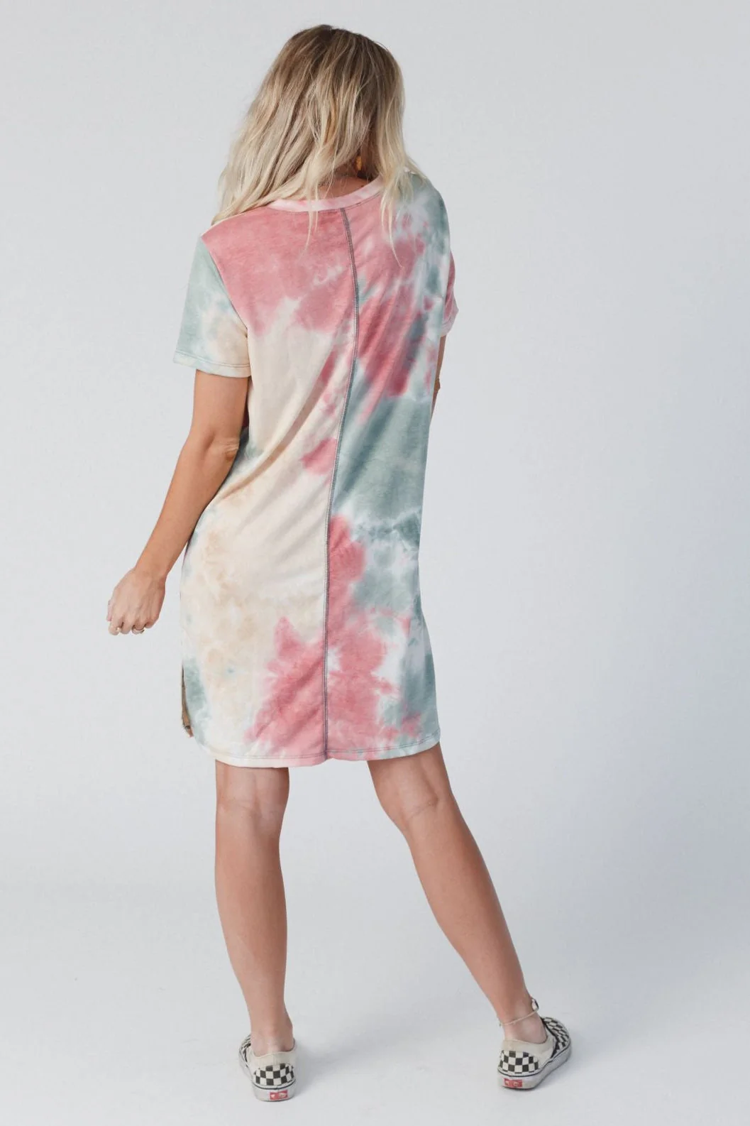 The Nest On The Daily Oversized Slit Tee Dress - Tie Dye - Image 5