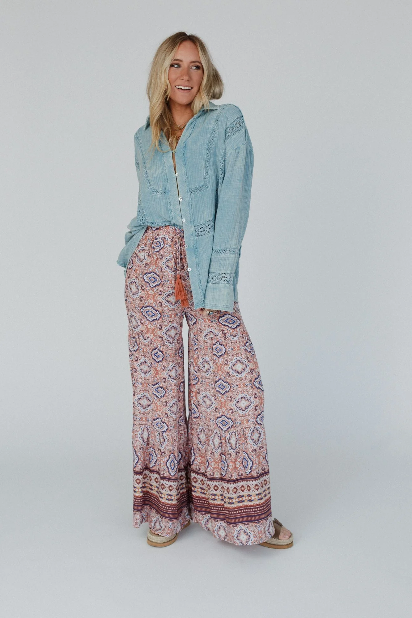 One In A Million Button Down Top - Blue - Image 7