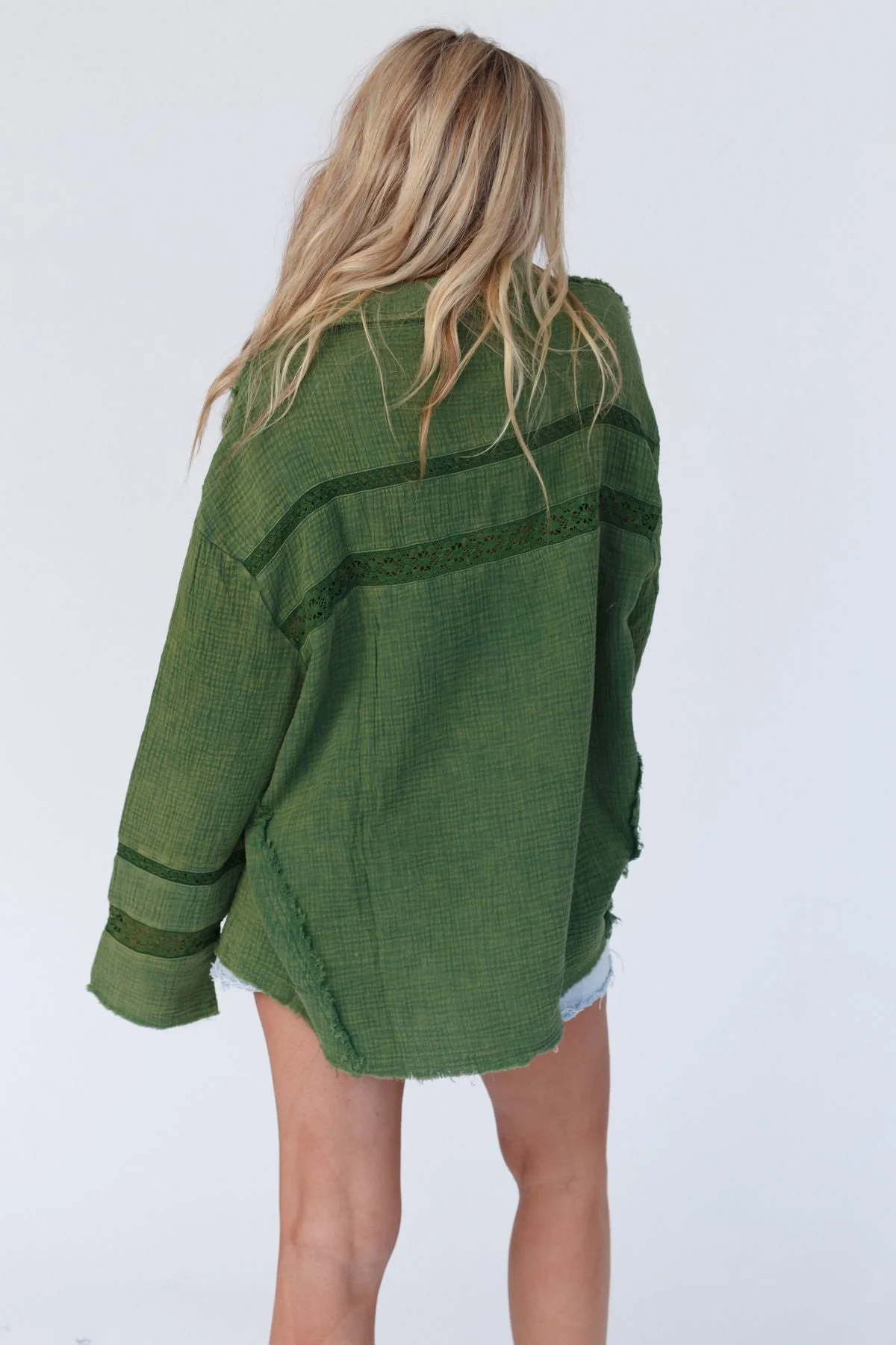 One In A Million Button Down Top - Green - Image 7