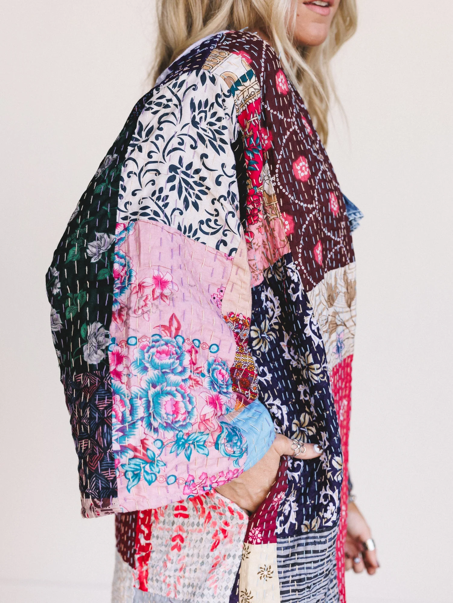One-of-a-Kind Stargazer Quilted Kimono - Multi - Image 5