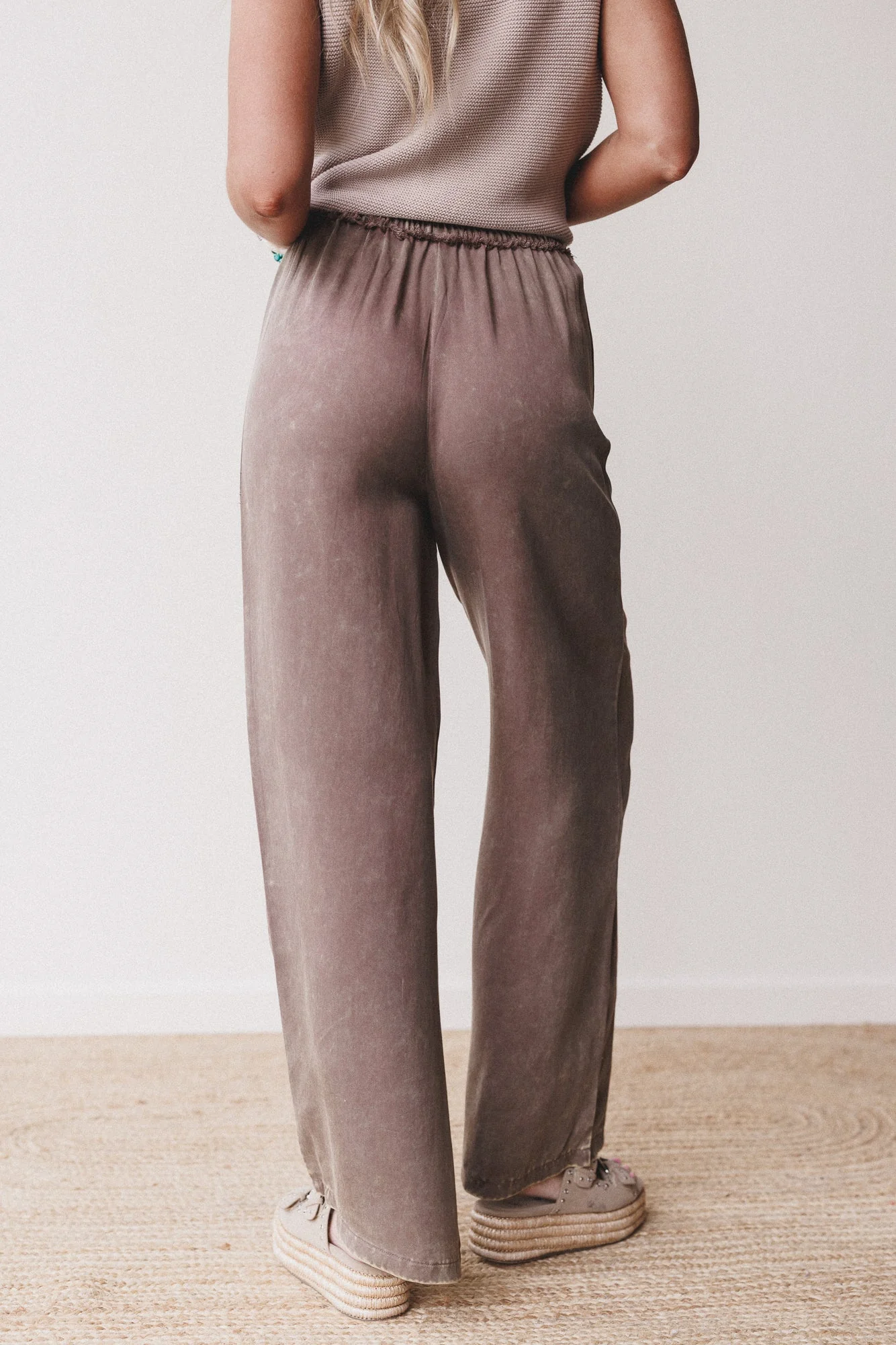 Out And About Drawstring Pants - Mocha - Image 3