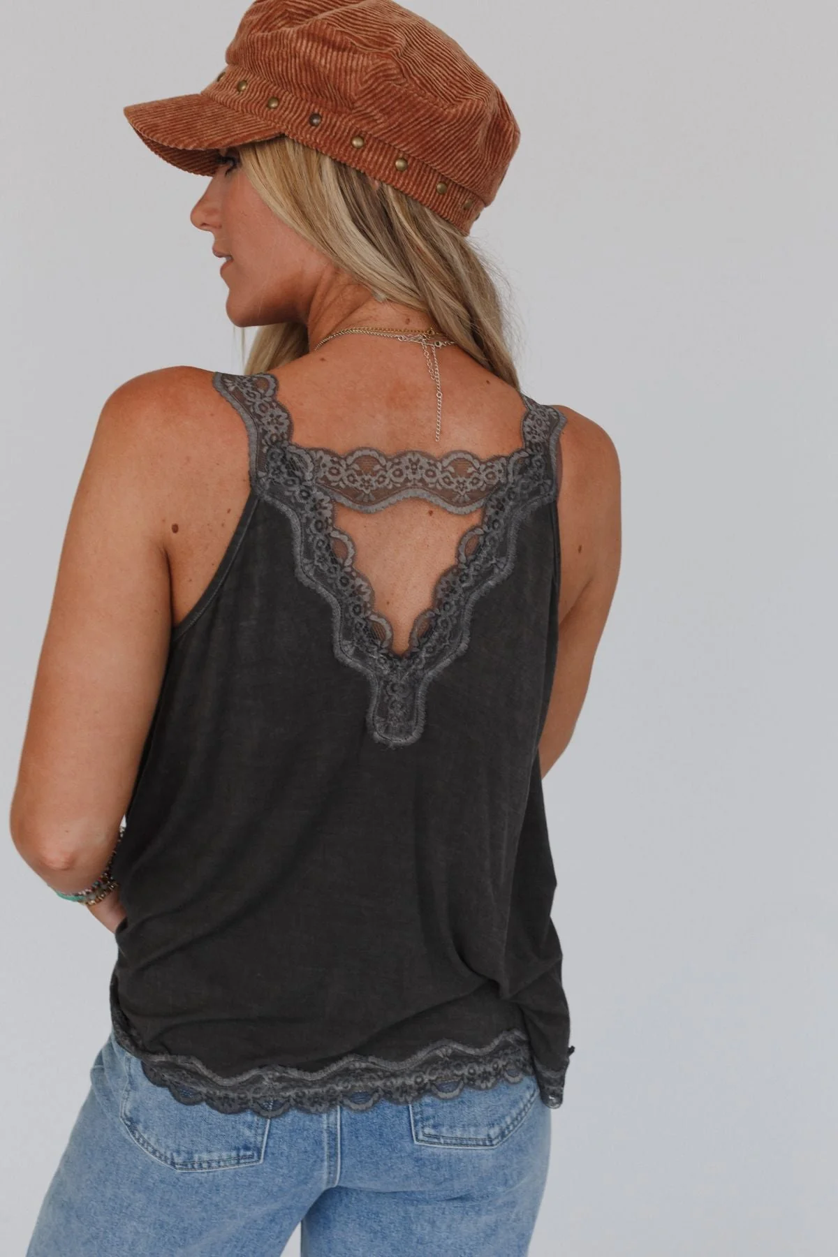 Palm Desert Lace Trim Top - Black - Image 4
