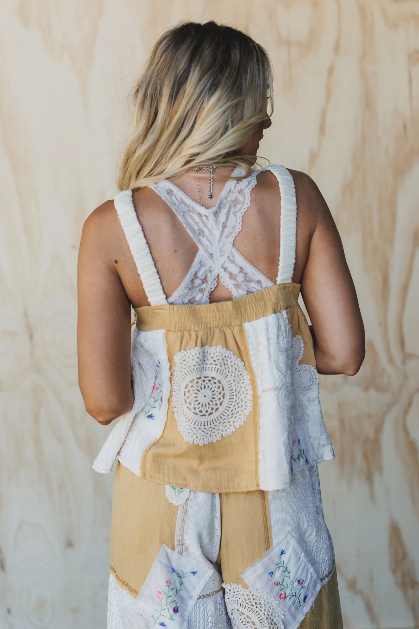 Patchwork Parade Woven Top - Mustard - Image 7
