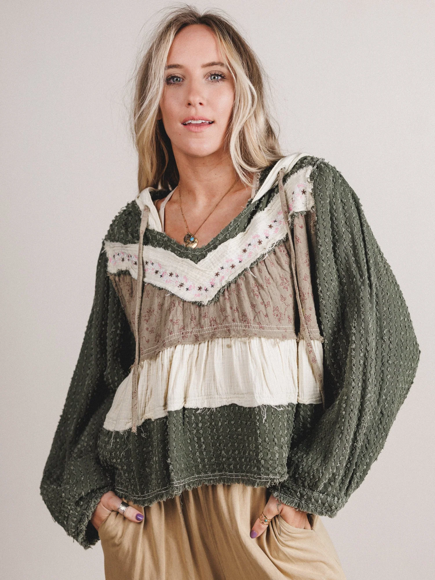 Peace Beam Top - Olive - Image 2