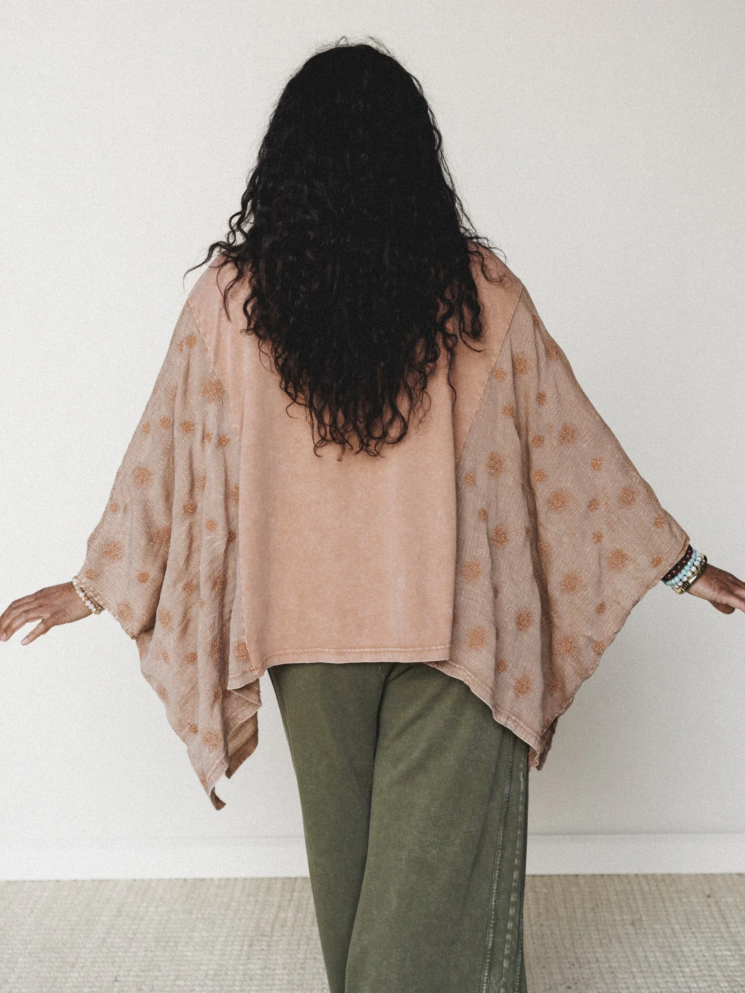 Peace Path Embroidered Top - Mocha - Image 8