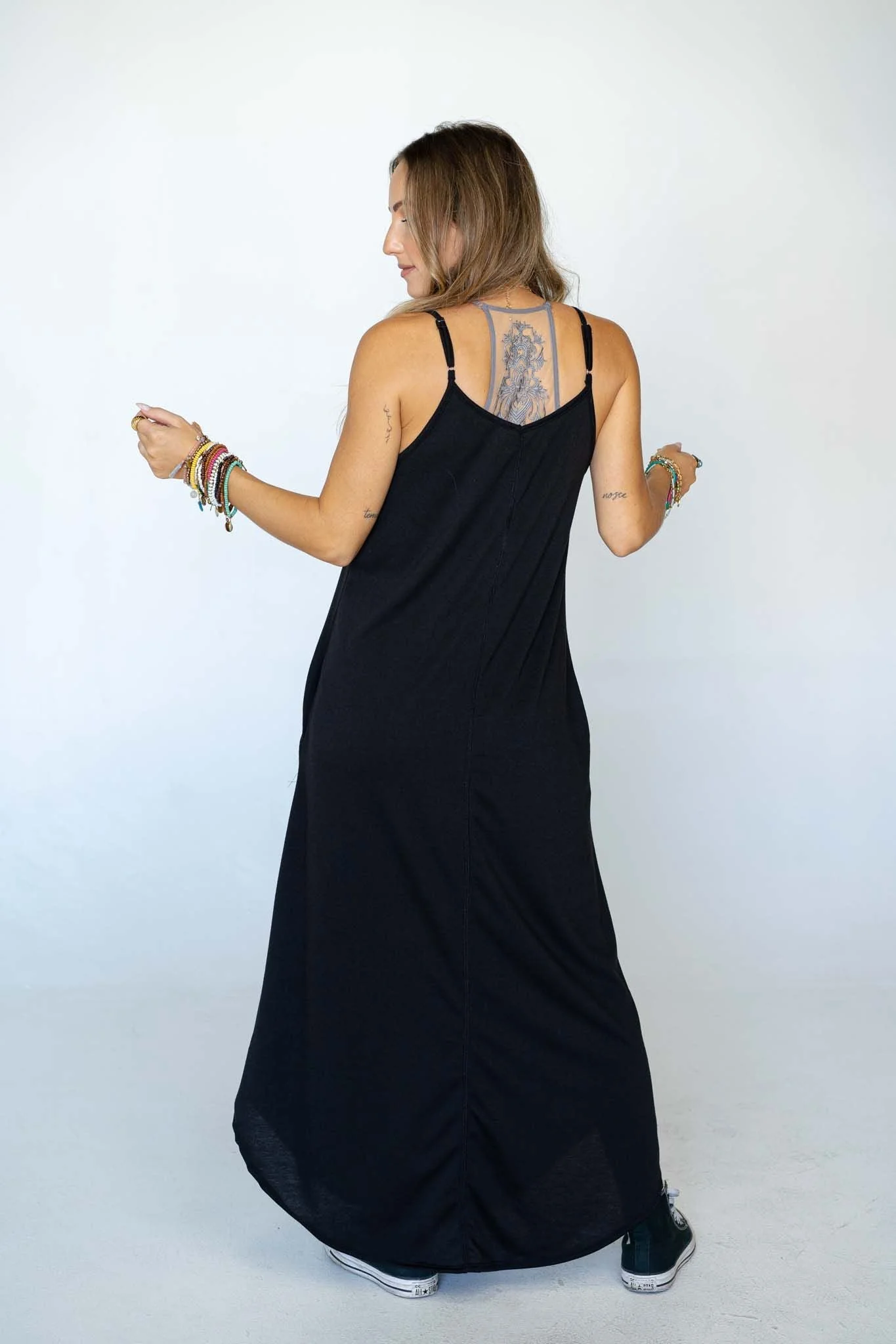 The Nest Perfect Round Hem Bralette Maxi Dress - Black - Image 6