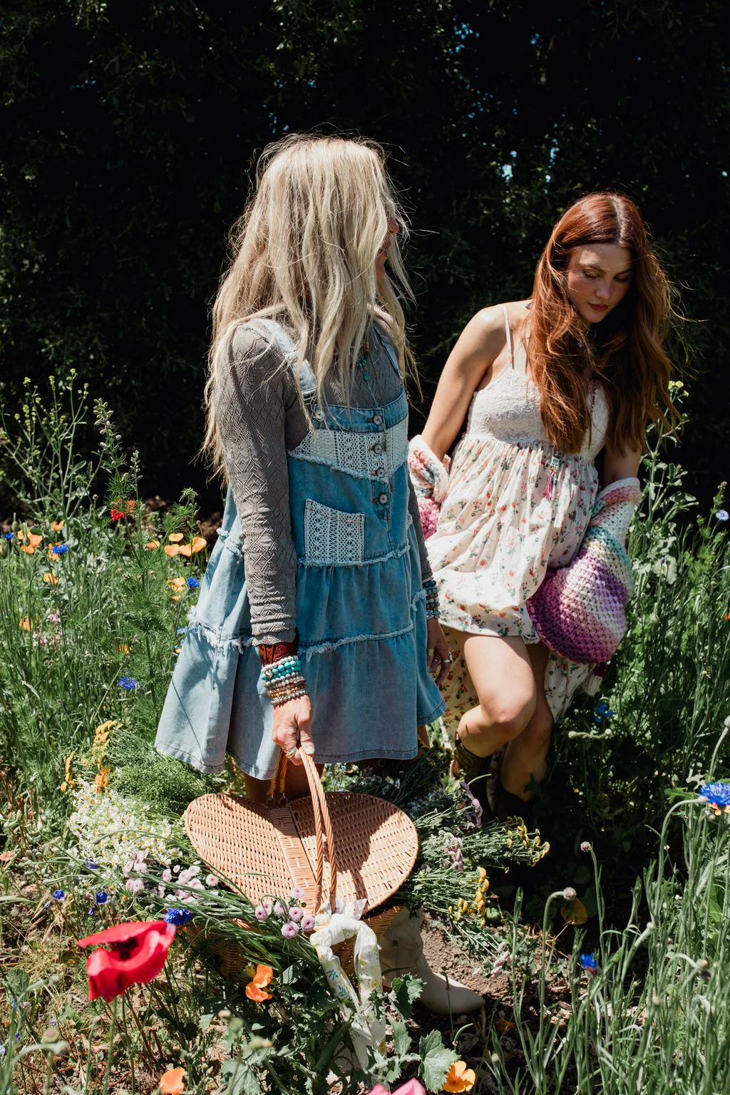 Petal Pockets Crochet Denim Dress - Denim - Image 5