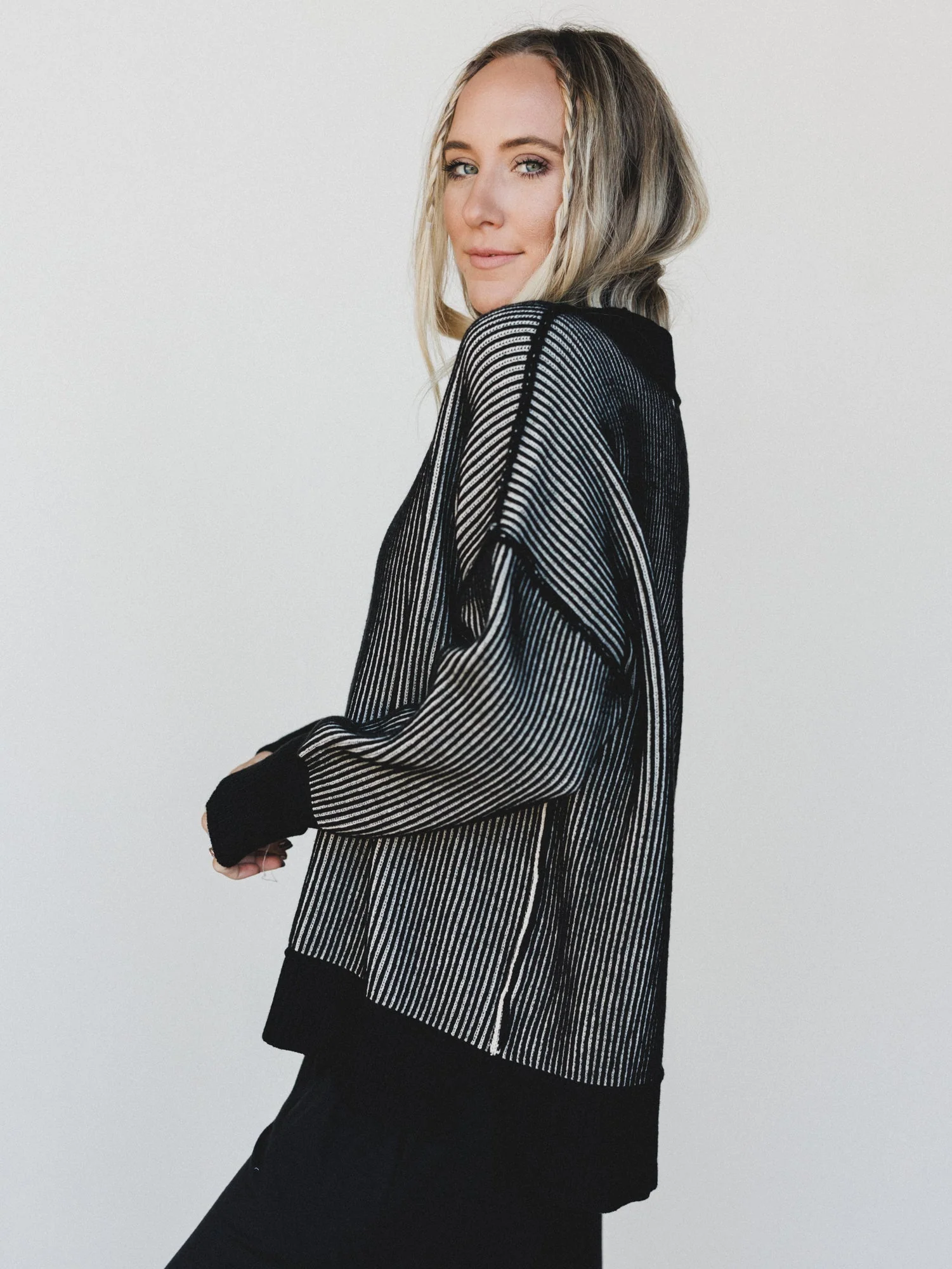 Peyton Striped Sweater - Black - Image 4