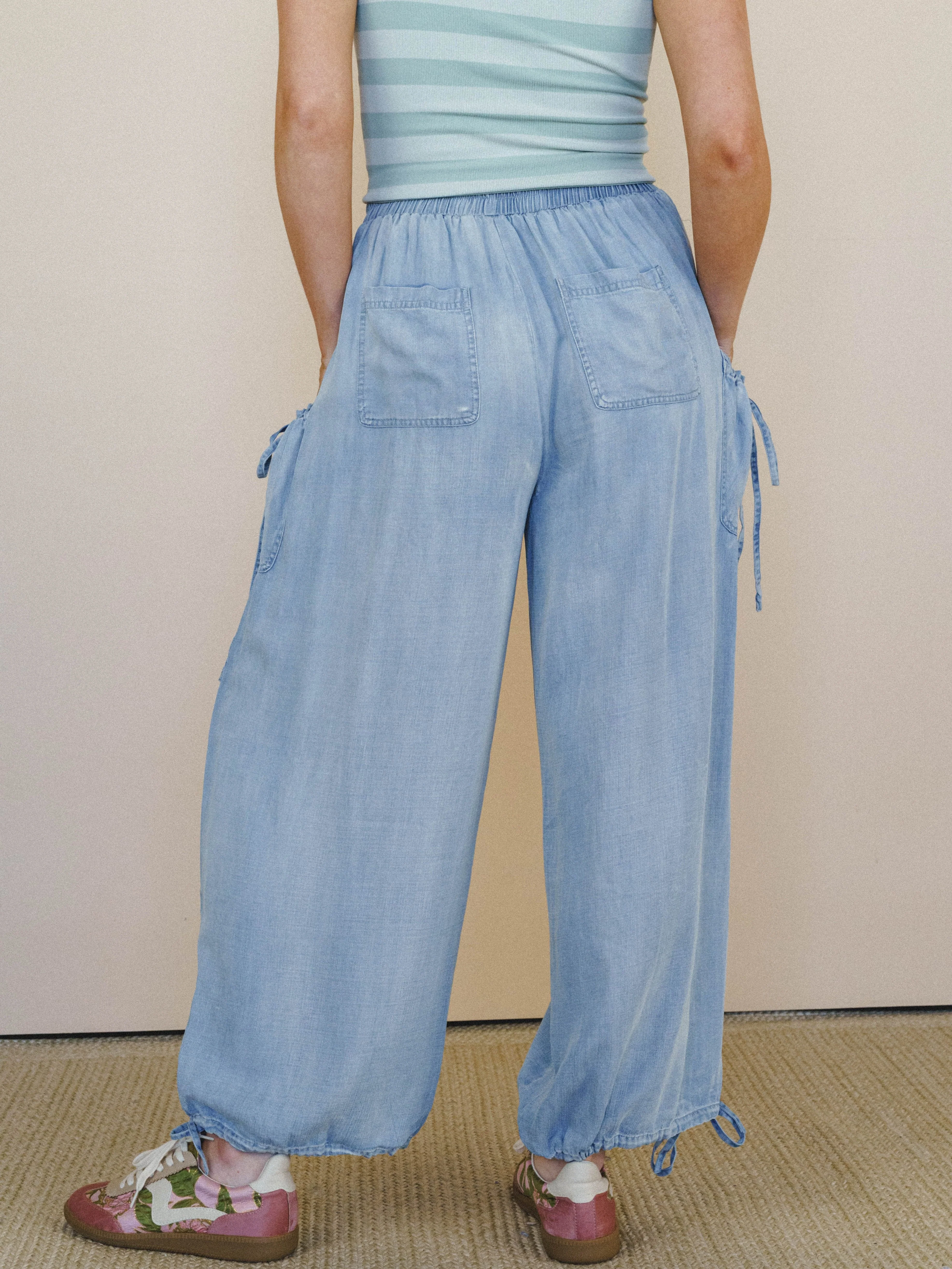 Pocket Full of Flowers Pants - Light Denim - Image 2