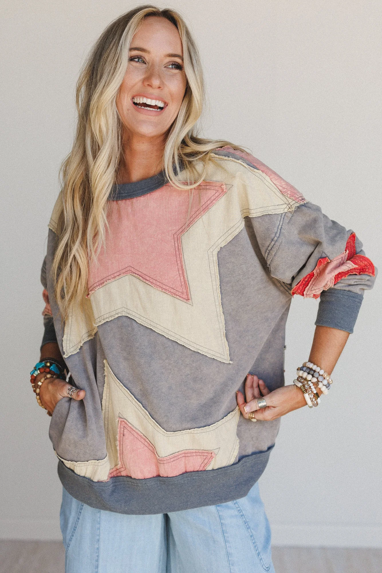Pop Star Patchwork Top - Blue - Image 3