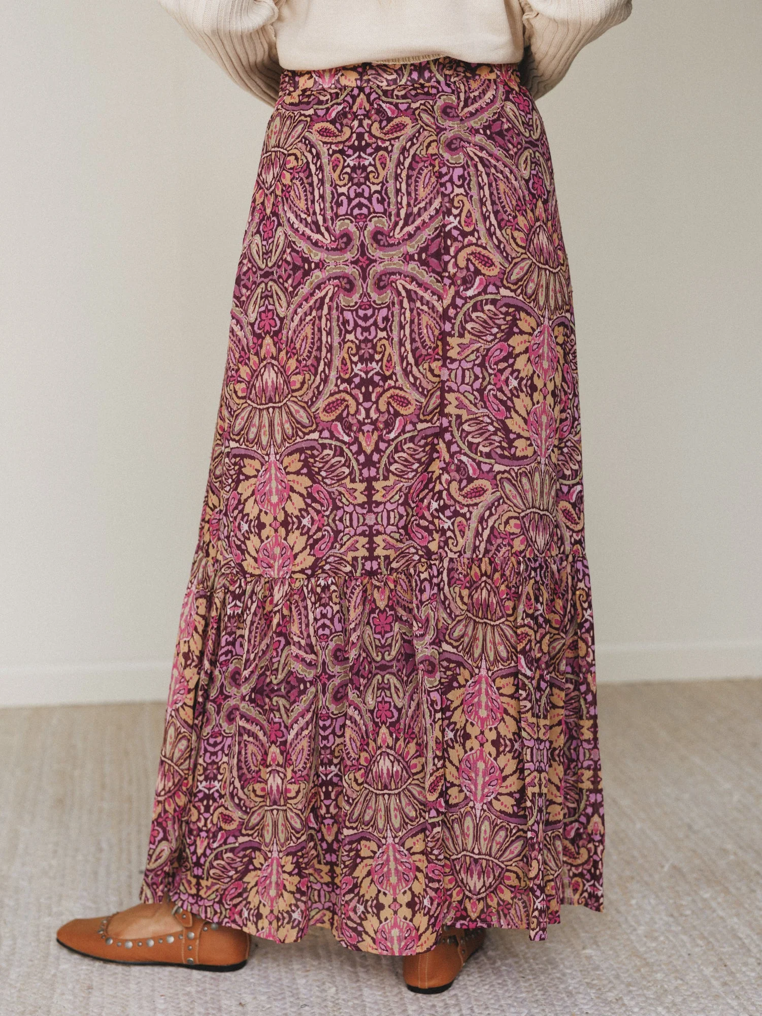 Printed Daydream Maxi Skirt - Purple - Image 5