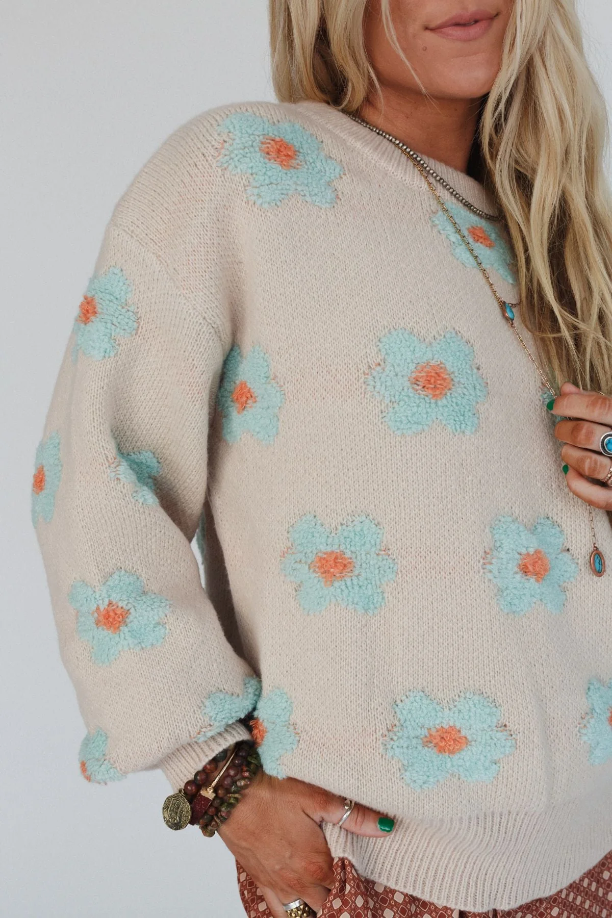 Rainy Bloom Sweater - Almond - Image 5