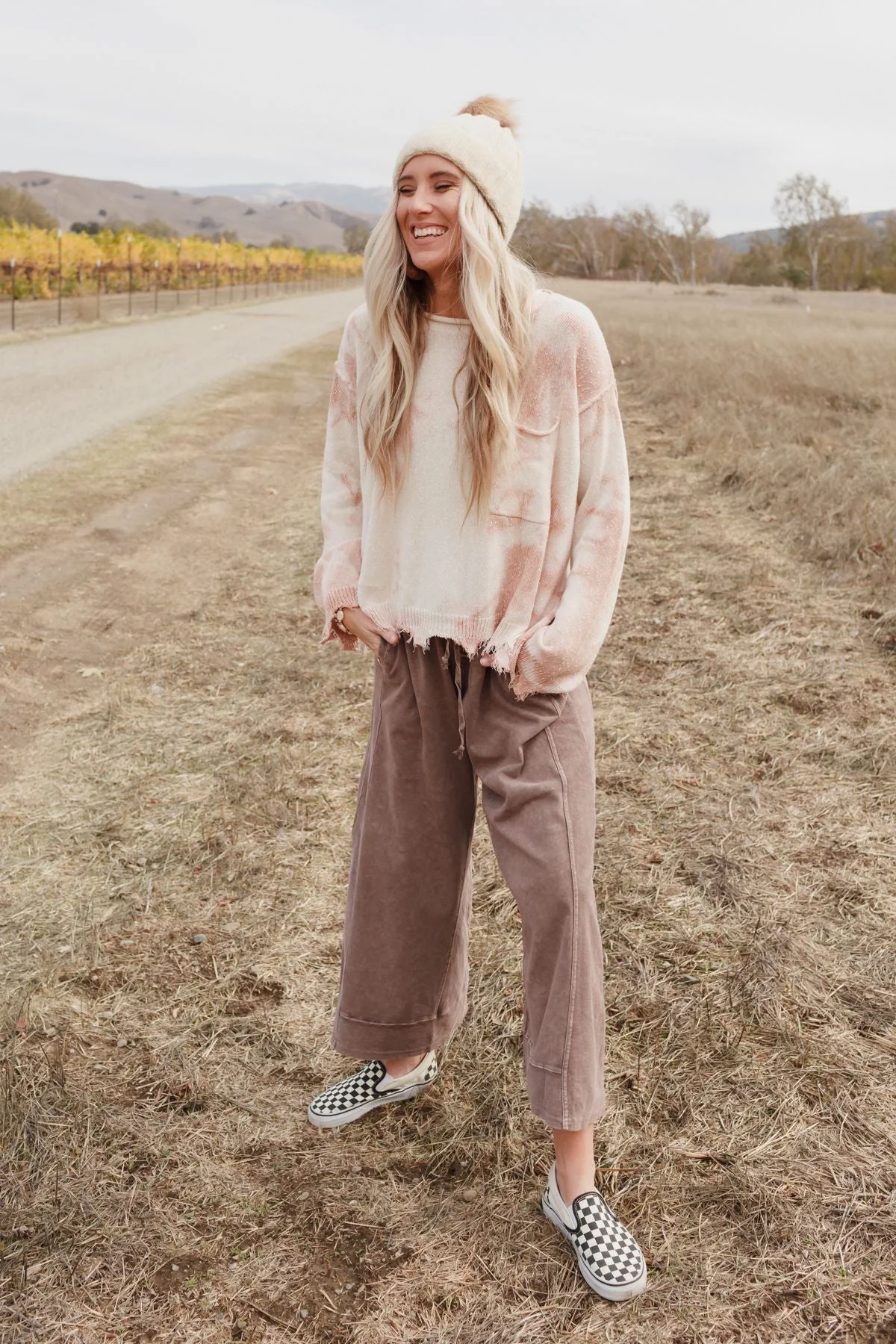 Relaxed Vibes Wide Leg Pants - Mauve - Image 8