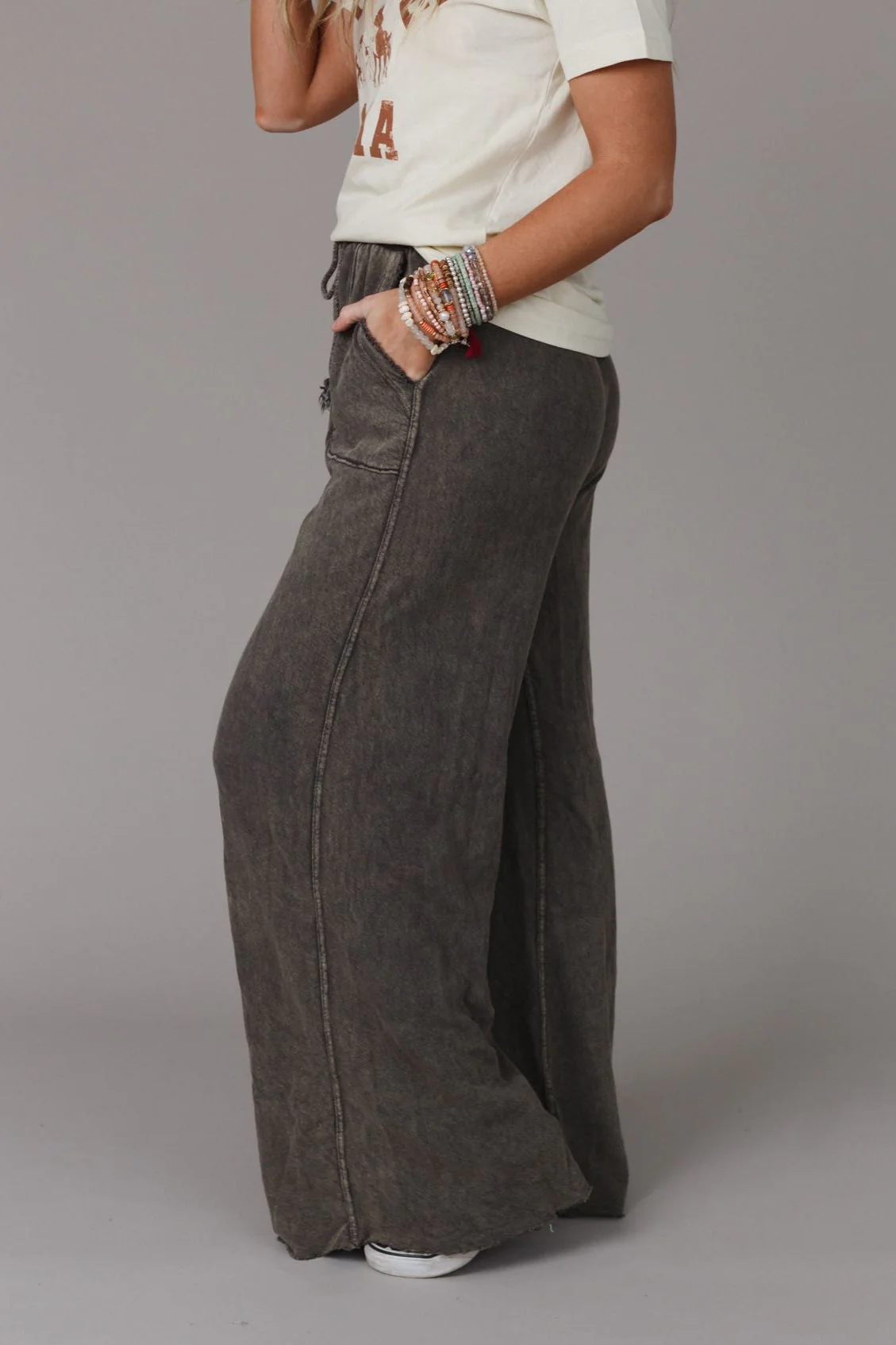 Relaxing Robin Wide Leg Pant - New Charcoal - Image 3