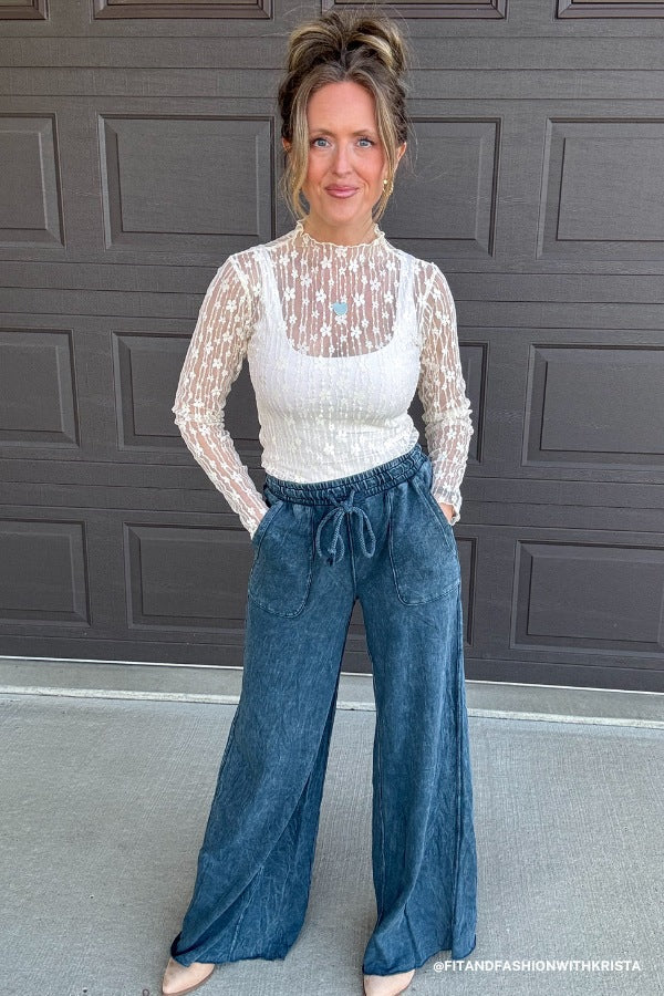 Relaxing Robin Wide Leg Pant - New Navy - Image 6