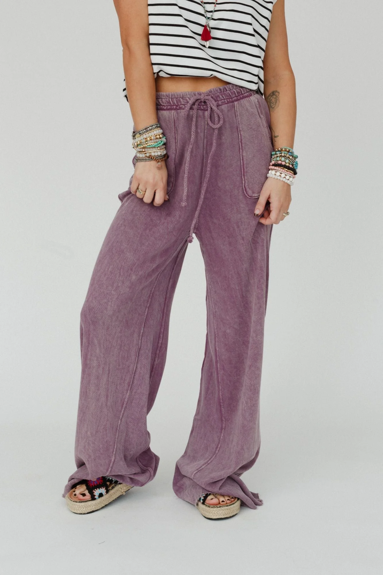 Relaxing Robin Wide Leg Pant - Purple - Image 3