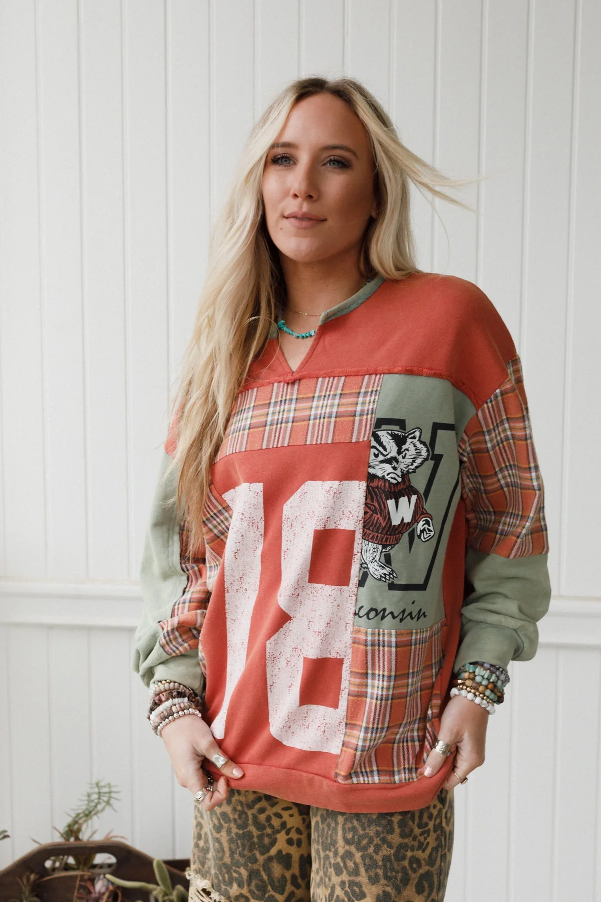 Retro Chill Color Block Top - Rust - Image 3