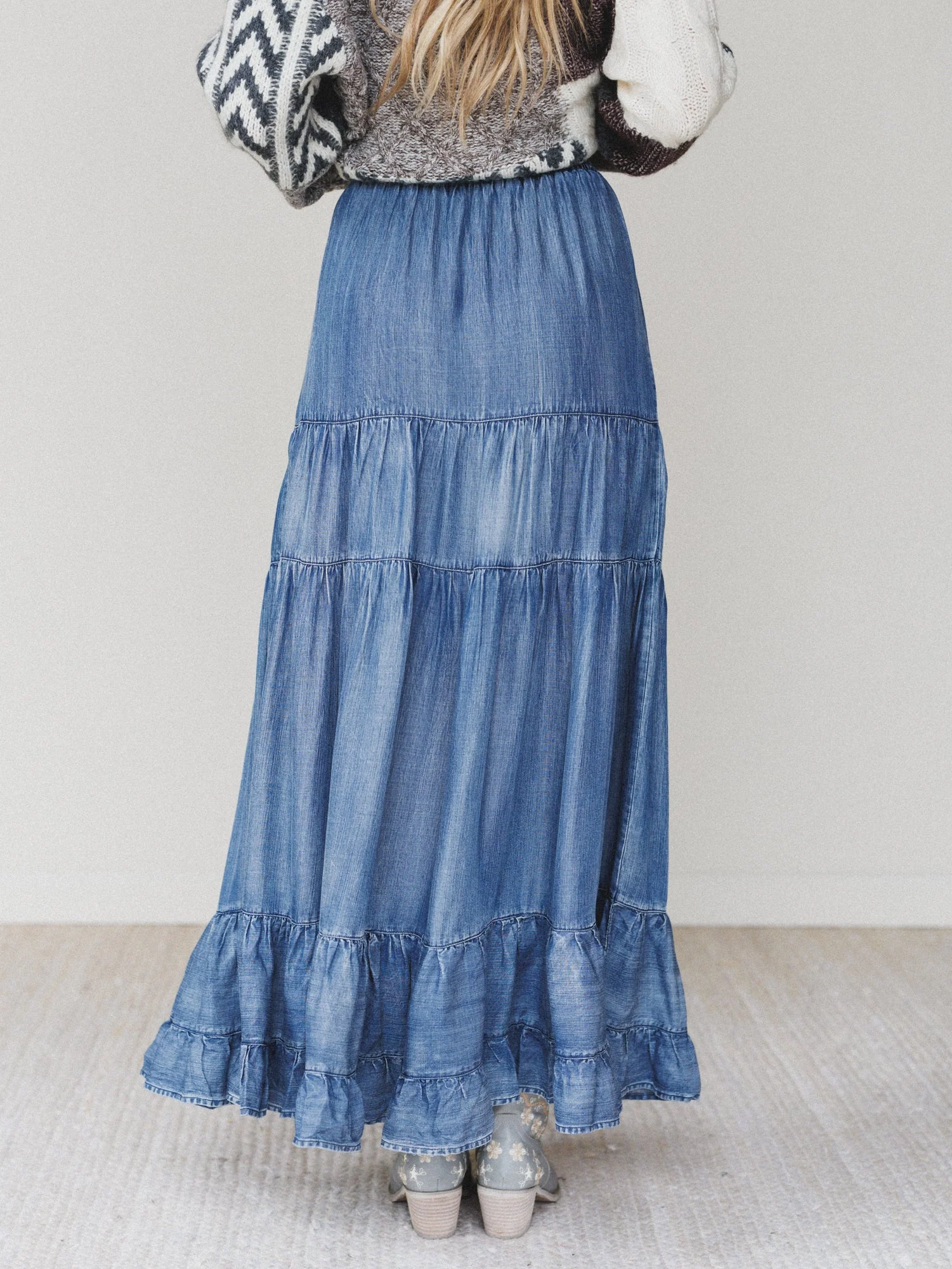 Romantic Meadows Denim Skirt - Denim - Image 6