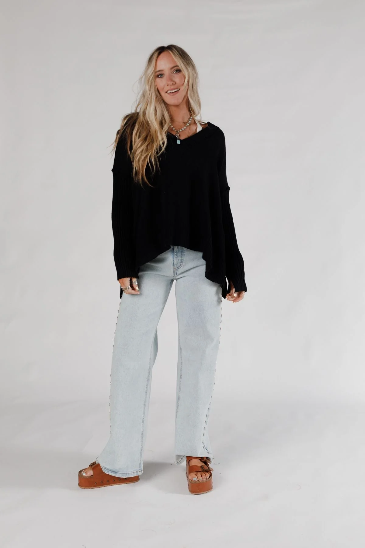 Romeo Ribbed Pullover - Black - Image 5