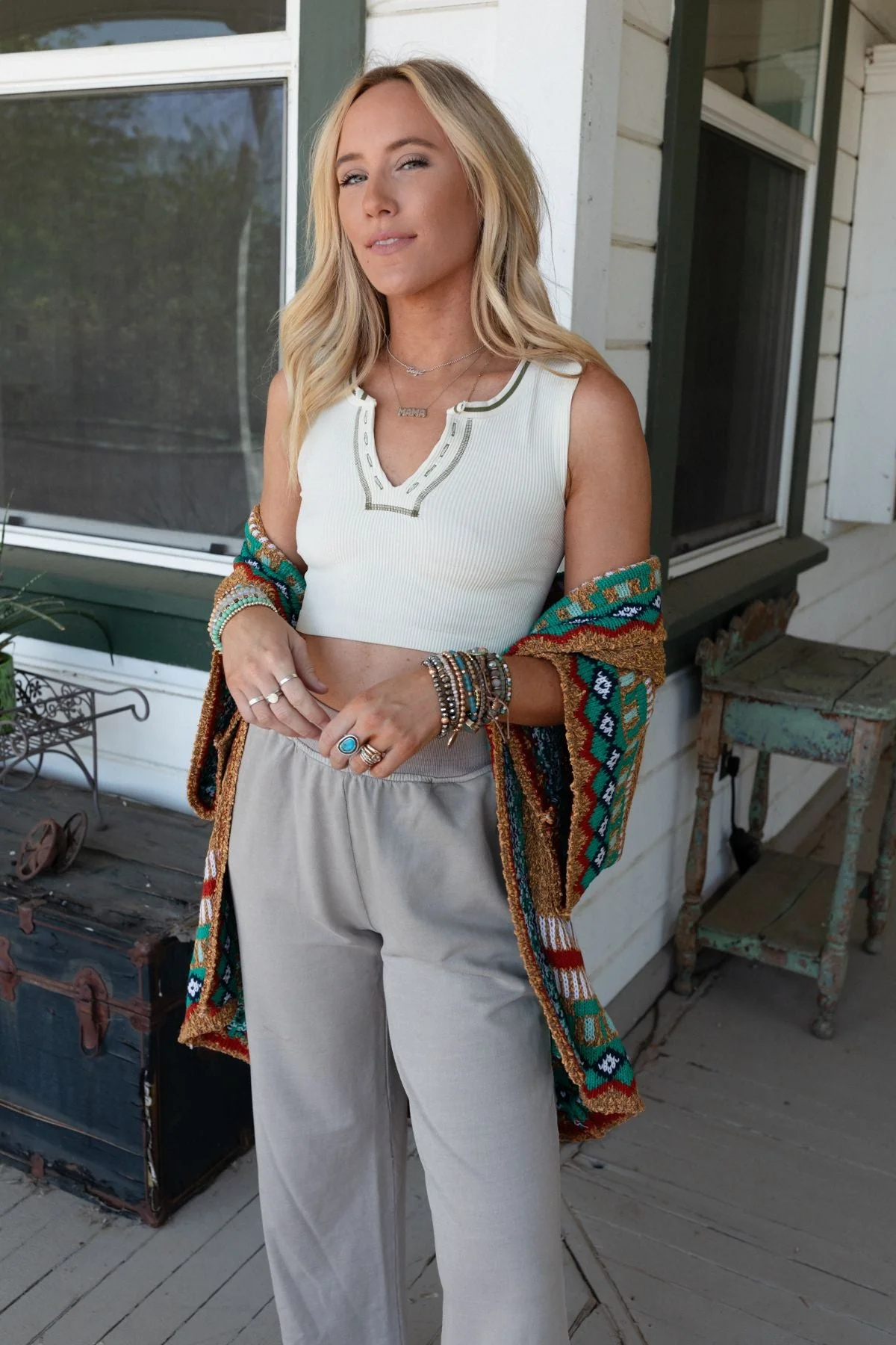 Rue Ribbed Henley Brami - Ivory - Image 4