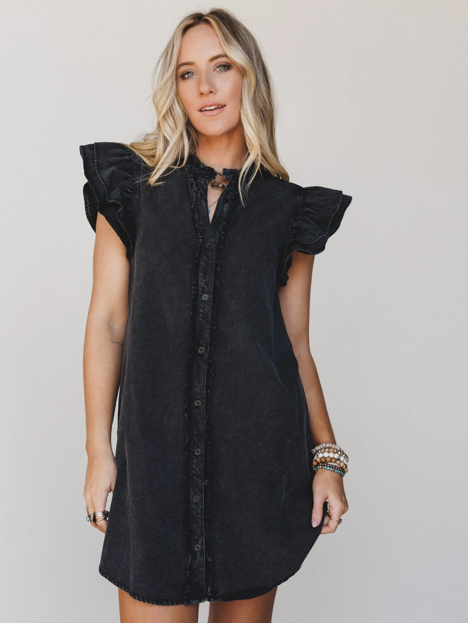 Ruffle Darling Dress - Black - Image 5